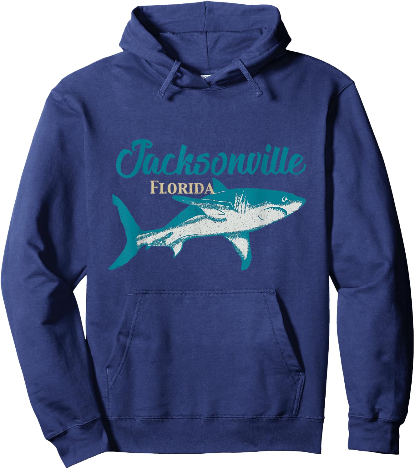 Vintage Distressed Jacksonville Florida Shark FL Souvenir Hoodie - Hoodie | Navy