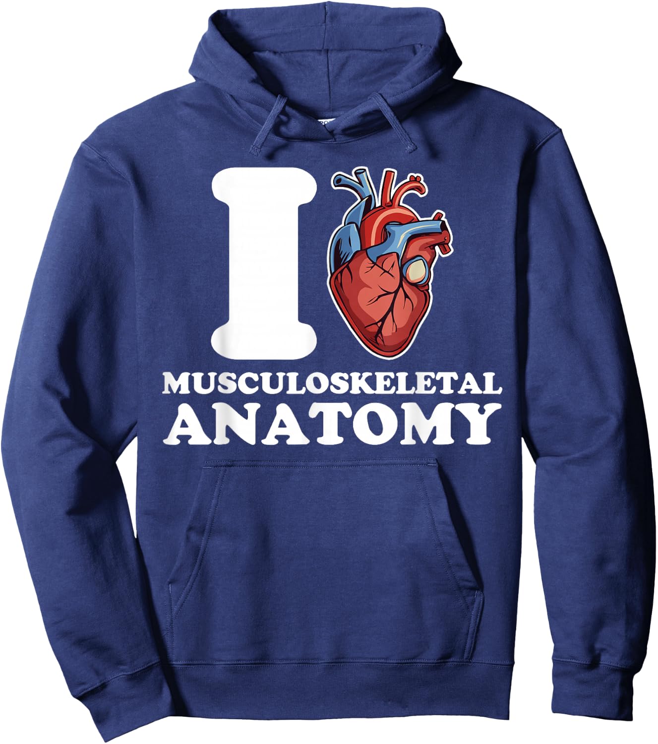 I love Musculoskeletal Anatomy anatomical heart science funn Hoodie - Hoodie | Navy