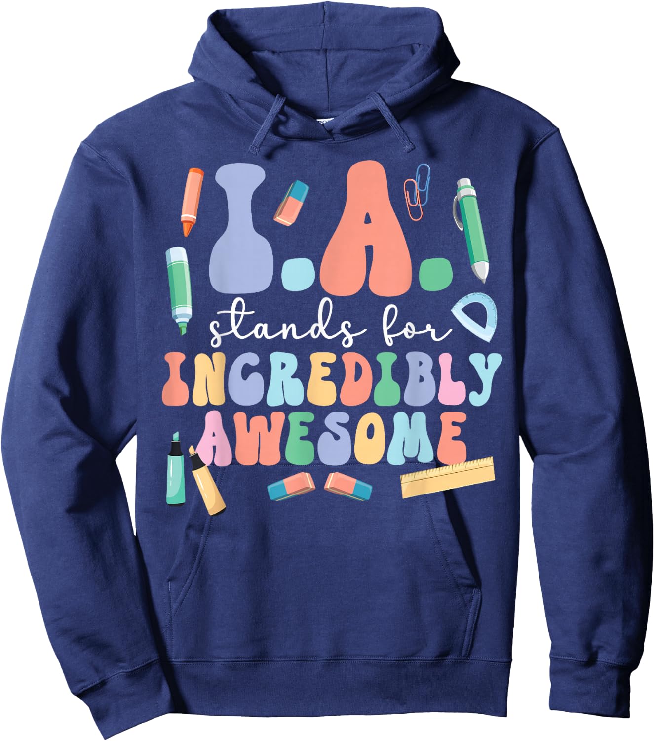 Best Instructional Assistant Groovy Instructional Assistants Hoodie - Hoodie | Navy