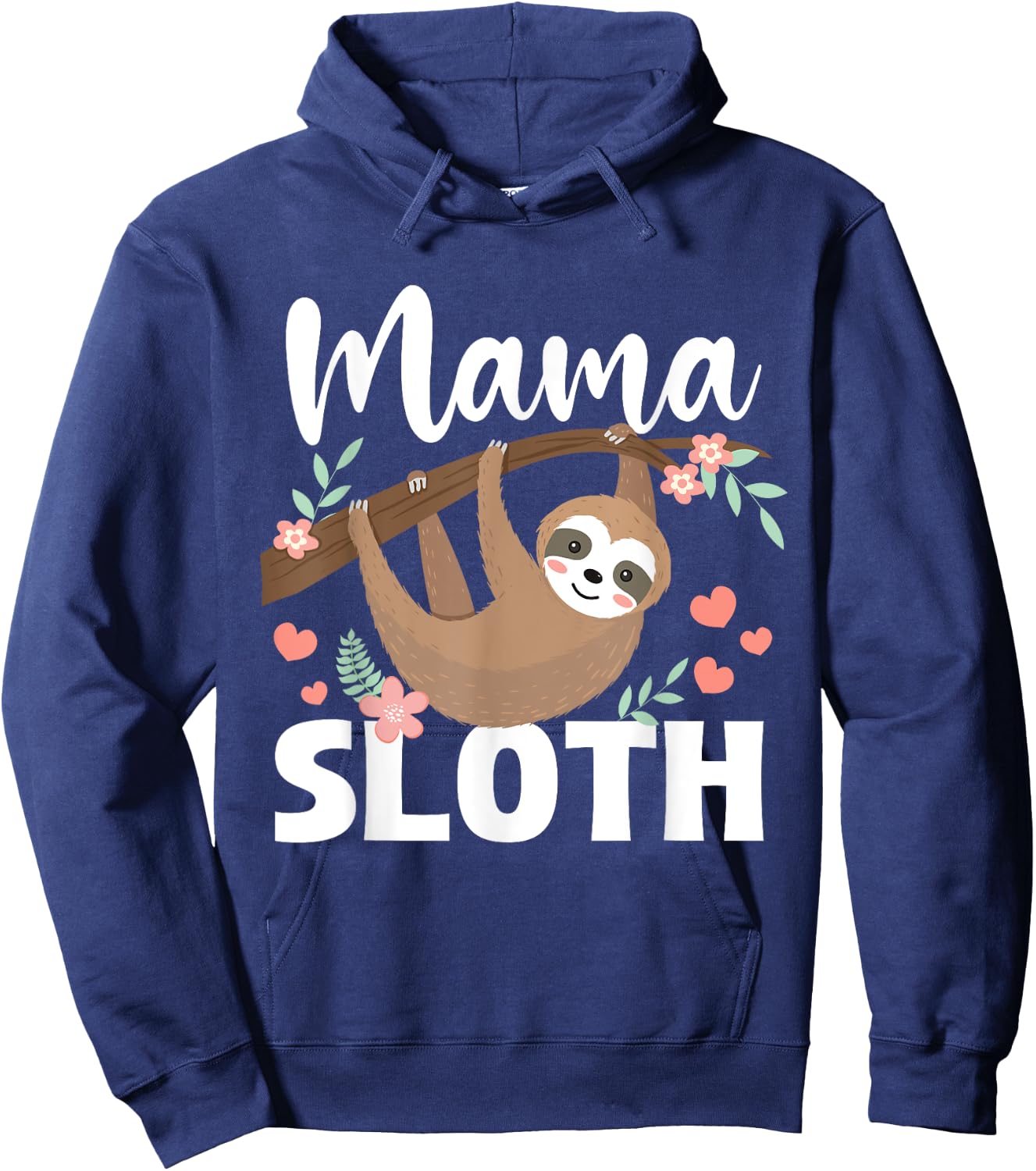 Mama Sloth - Mother's Day Wildlife Animal Lover Zookeeper Hoodie - Hoodie | Navy