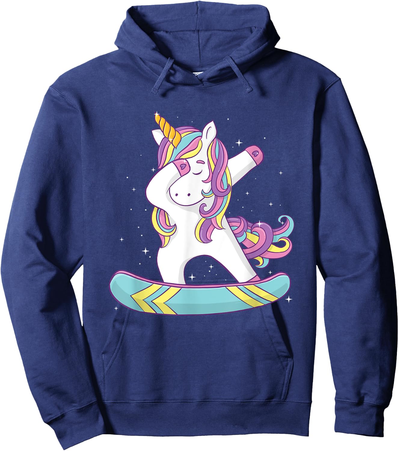 Unicorn Dabbing Snowboarder - Snowboard Snowboarding Lover Hoodie - Hoodie | Navy