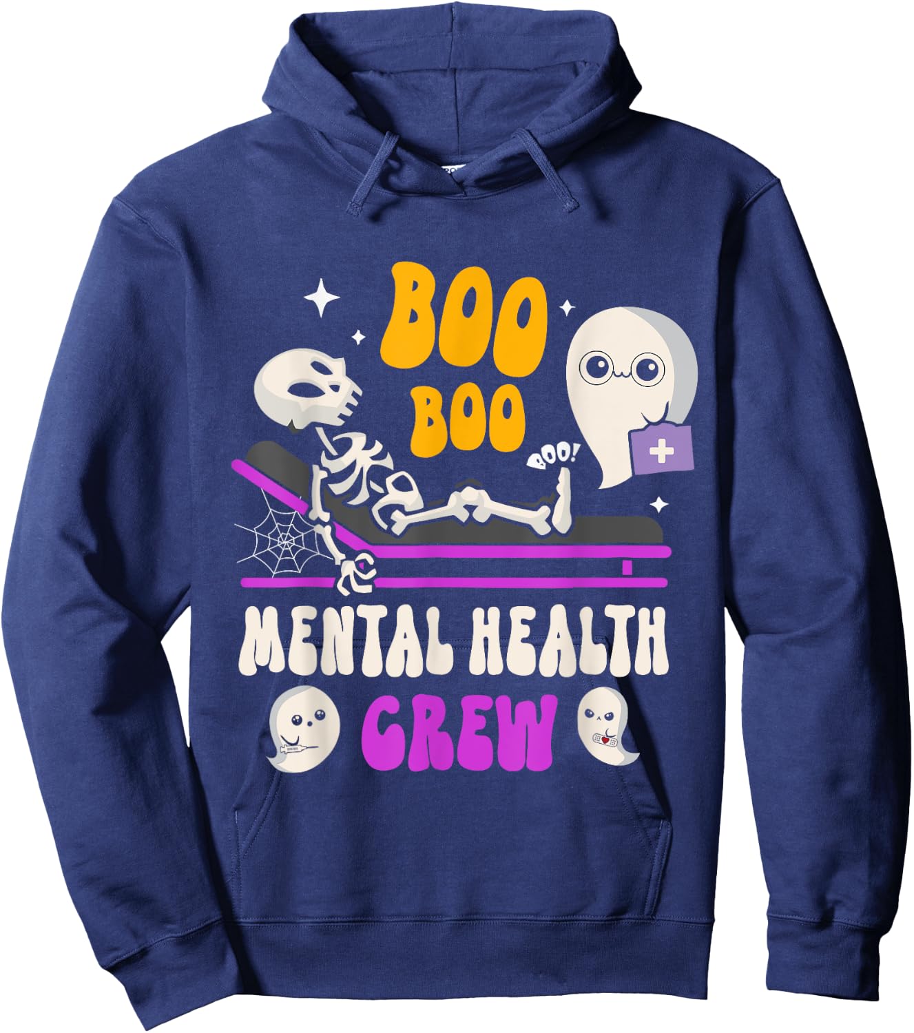 Mental Health Nurse Psych Boo Boo Crew Nursing Halloween Hoodie - Hoodie | Navy