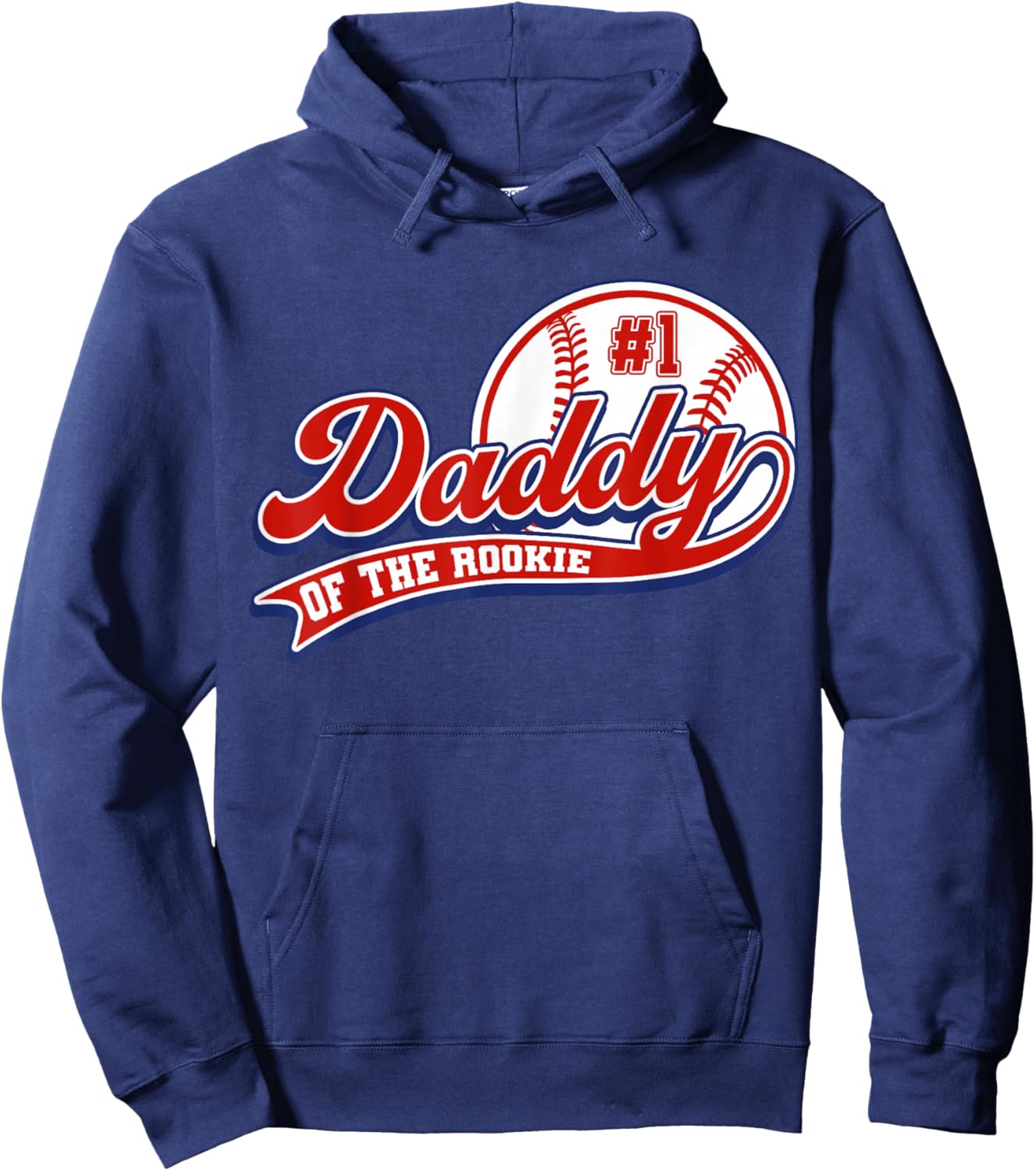 Daddy of Rookie of Year 1st Birthday Baseball Father Sport Hoodie - Hoodie | Navy