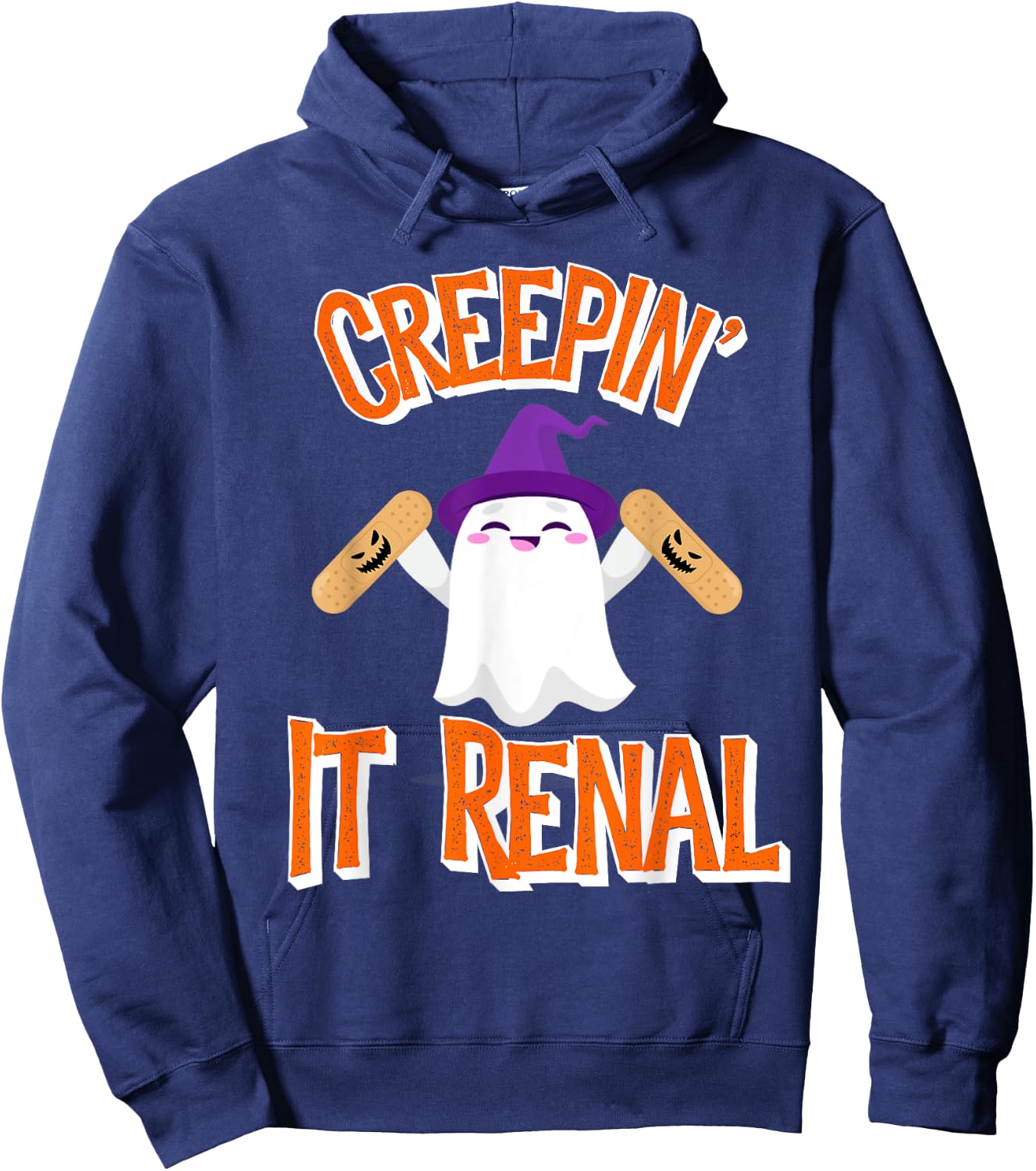 Halloween Dialysis Shirts Kidney Tech Nurse Creepin It Renal Hoodie - Hoodie | Navy