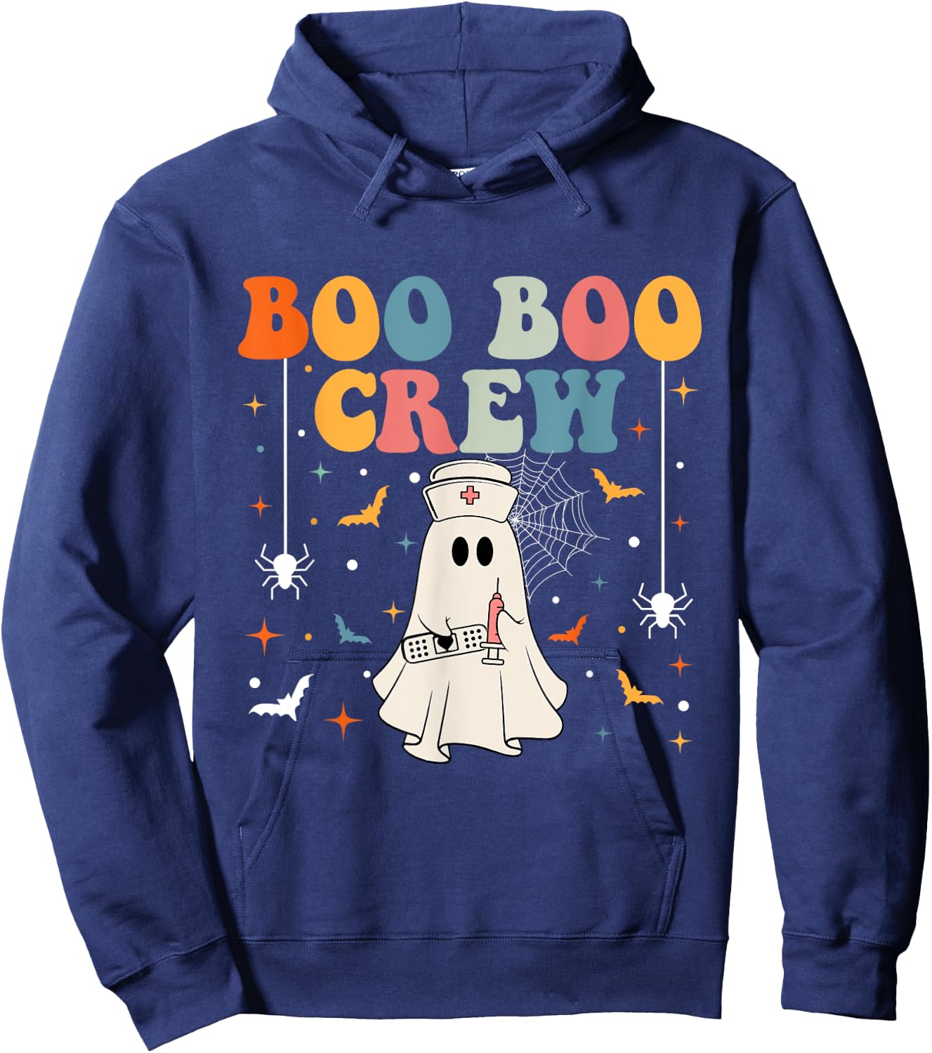 Groovy Boo Boo Crew For CNA ER RN LPN Funny Halloween Nurse Hoodie - Hoodie | Navy