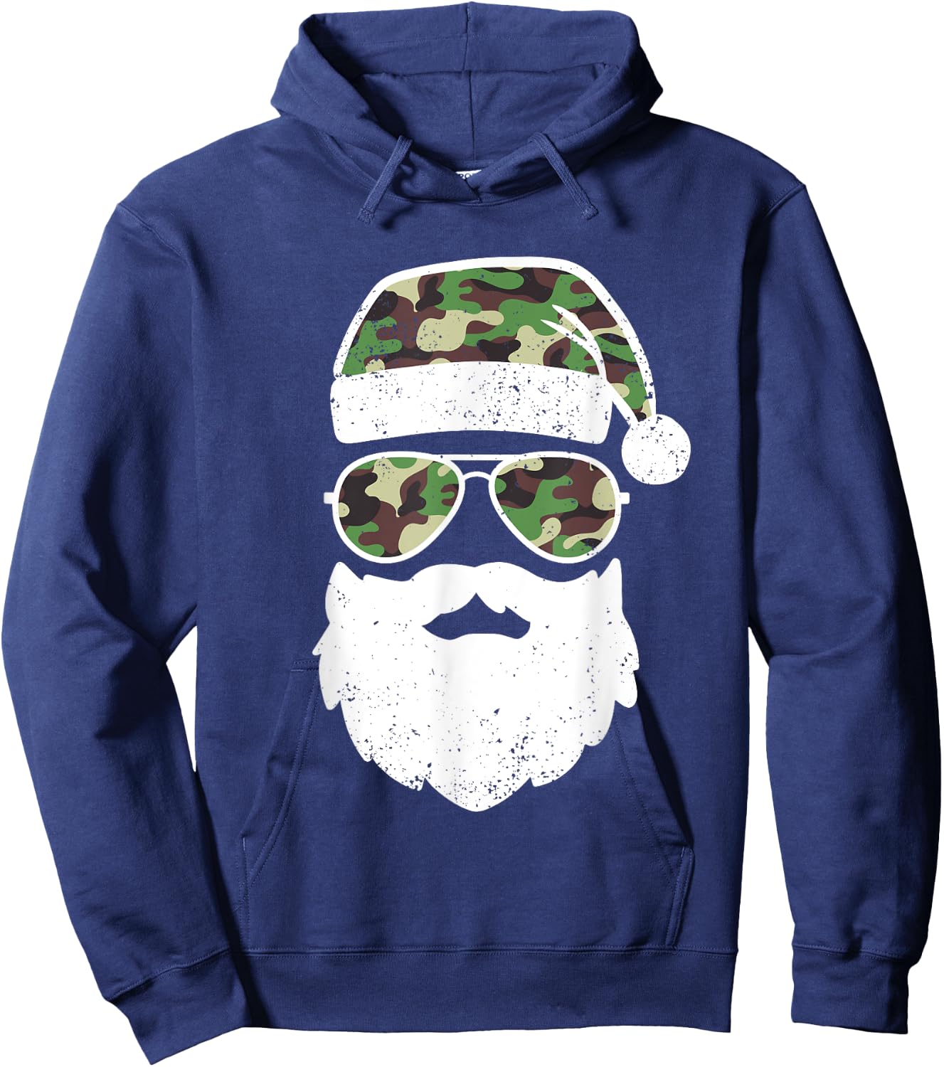 Funny Camo Christmas Pajama Funny Camo Matching Family Hoodie - Hoodie | Navy