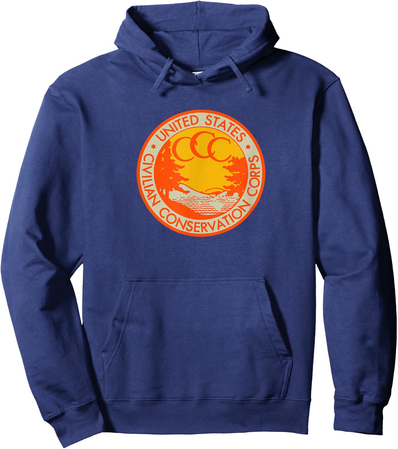 Civilian Conservation Corps CCC Logo Retro Outdoors 1930s Hoodie - Hoodie | Navy