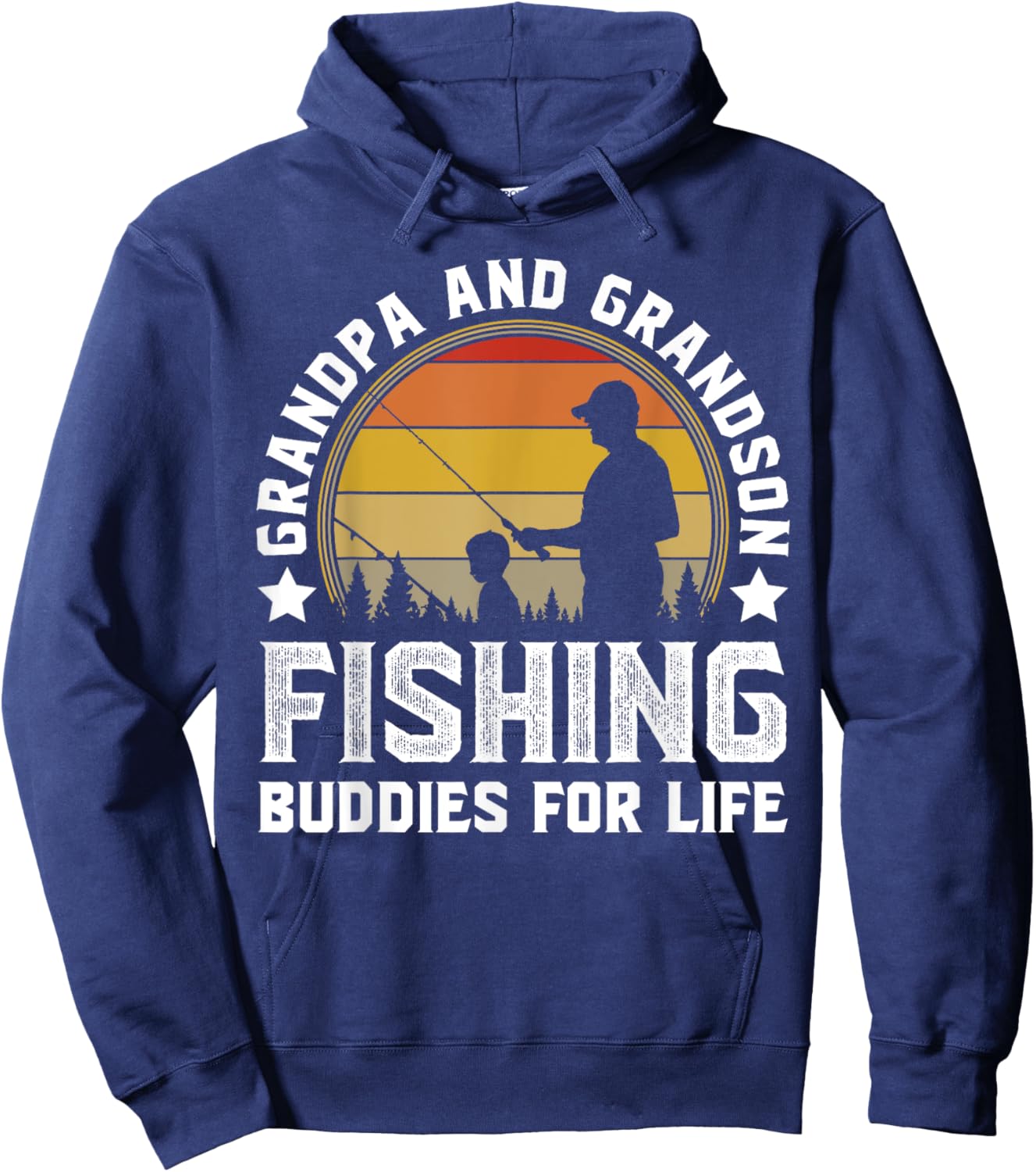 Grandpa and Grandson Fishing Buddies for Life - Matching Hoodie - Hoodie | Navy