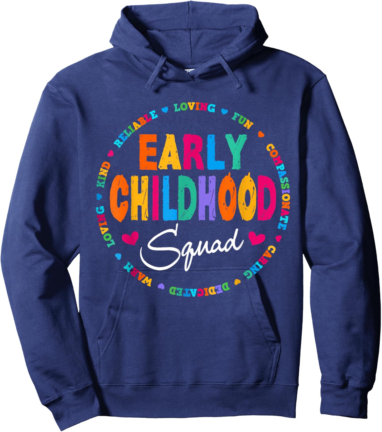 Teacher Early Childhood Squad Hoodie - Hoodie | Navy