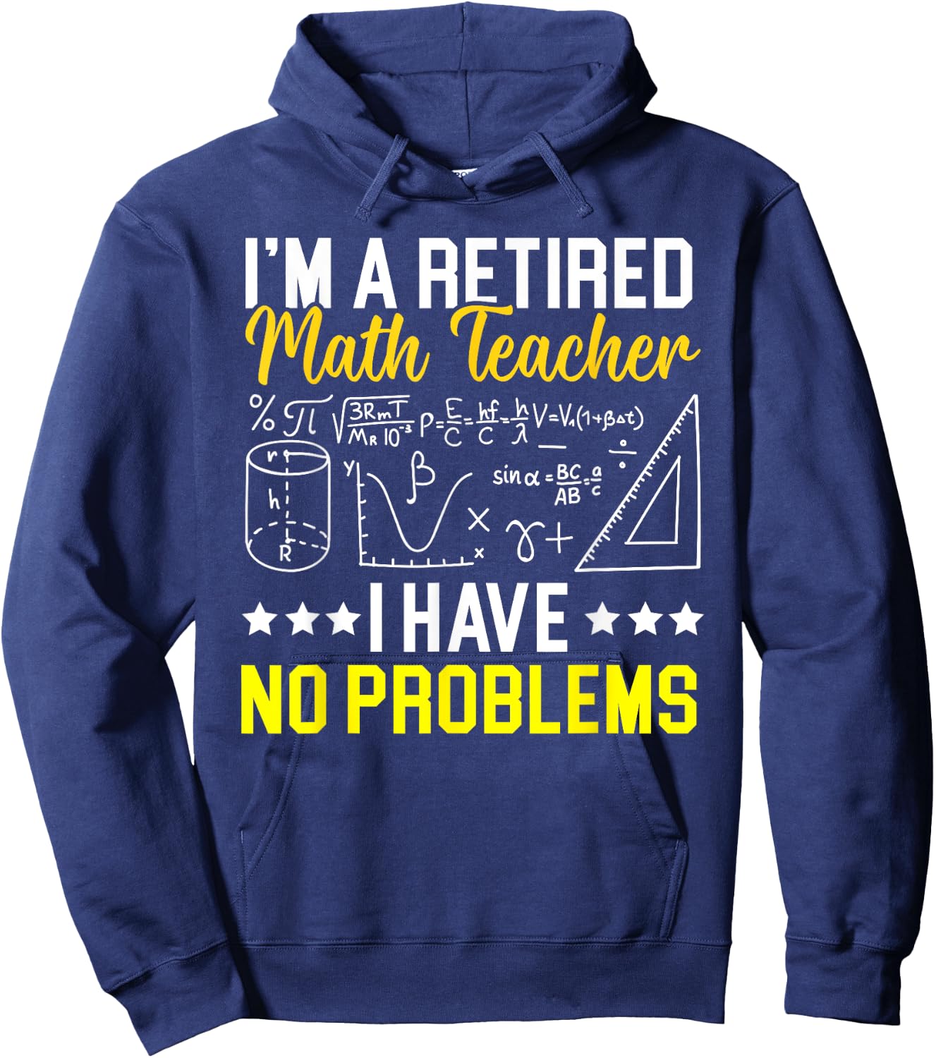 Retired Math Teacher Mathematics Educator Retirement Hoodie - Hoodie | Navy