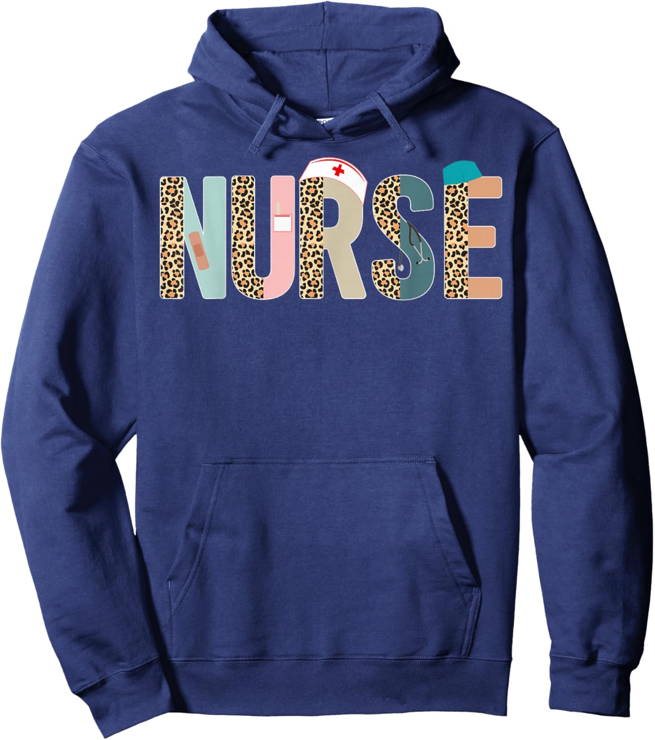 Nurse - Nurse Life, Nurse's Day, Week, Leopard Scrubs Print Hoodie - Hoodie | Navy