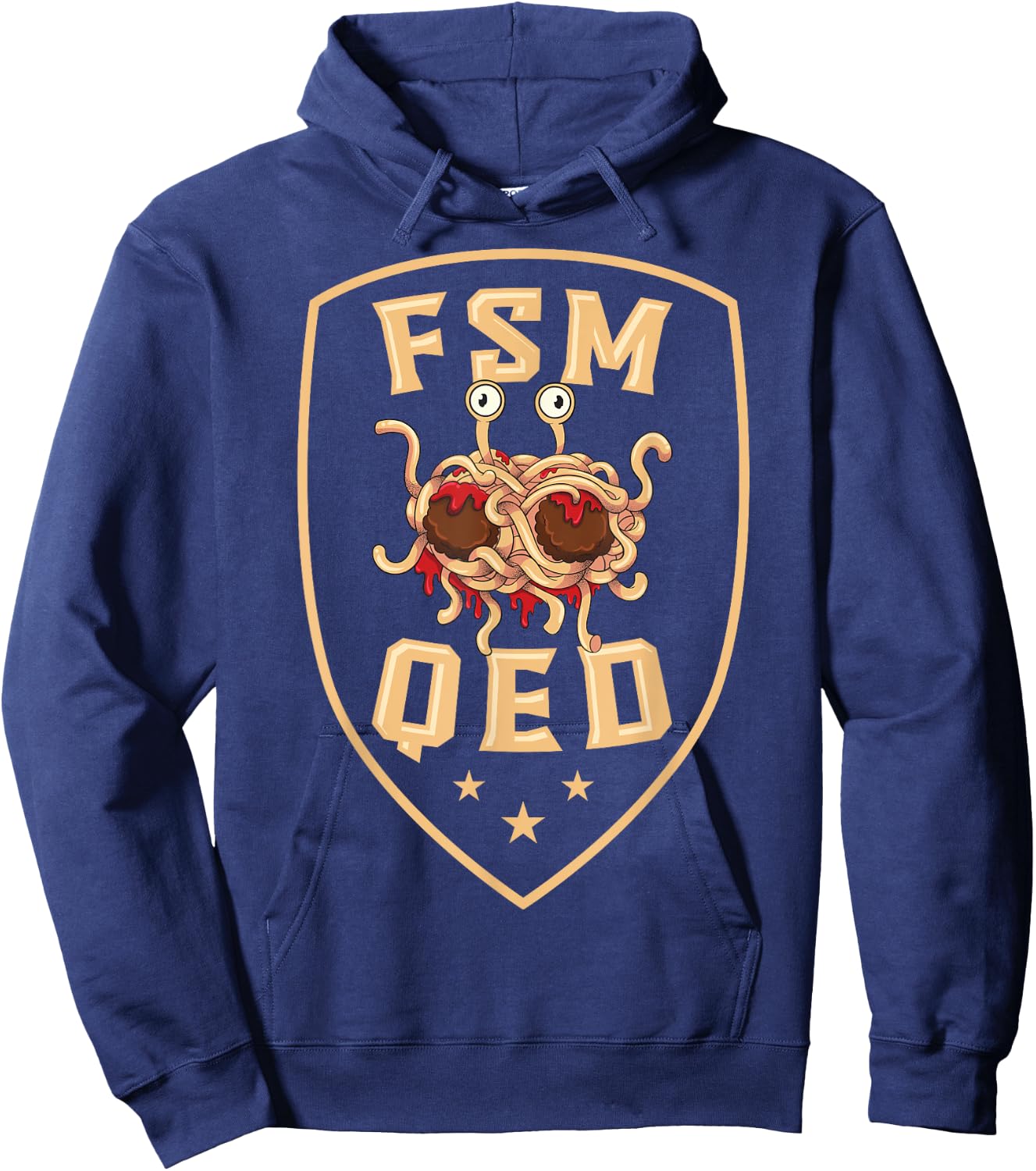 Flying Spaghetti Monster Pastafari Pastafarian FSM QED Hoodie - Hoodie | Navy