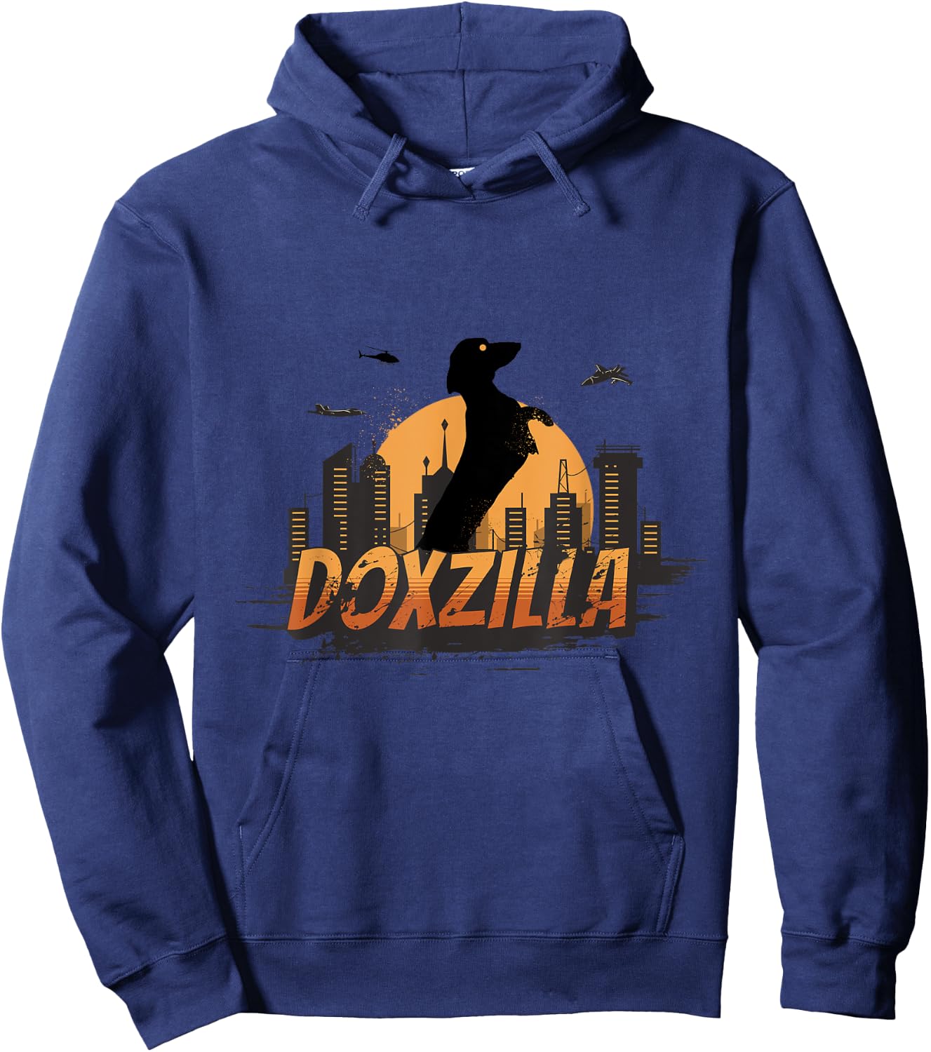 Doxzilla Funny Wiener Dog Dachshund Zilla Monster Funny Women Kids Hoodie - Hoodie | Navy
