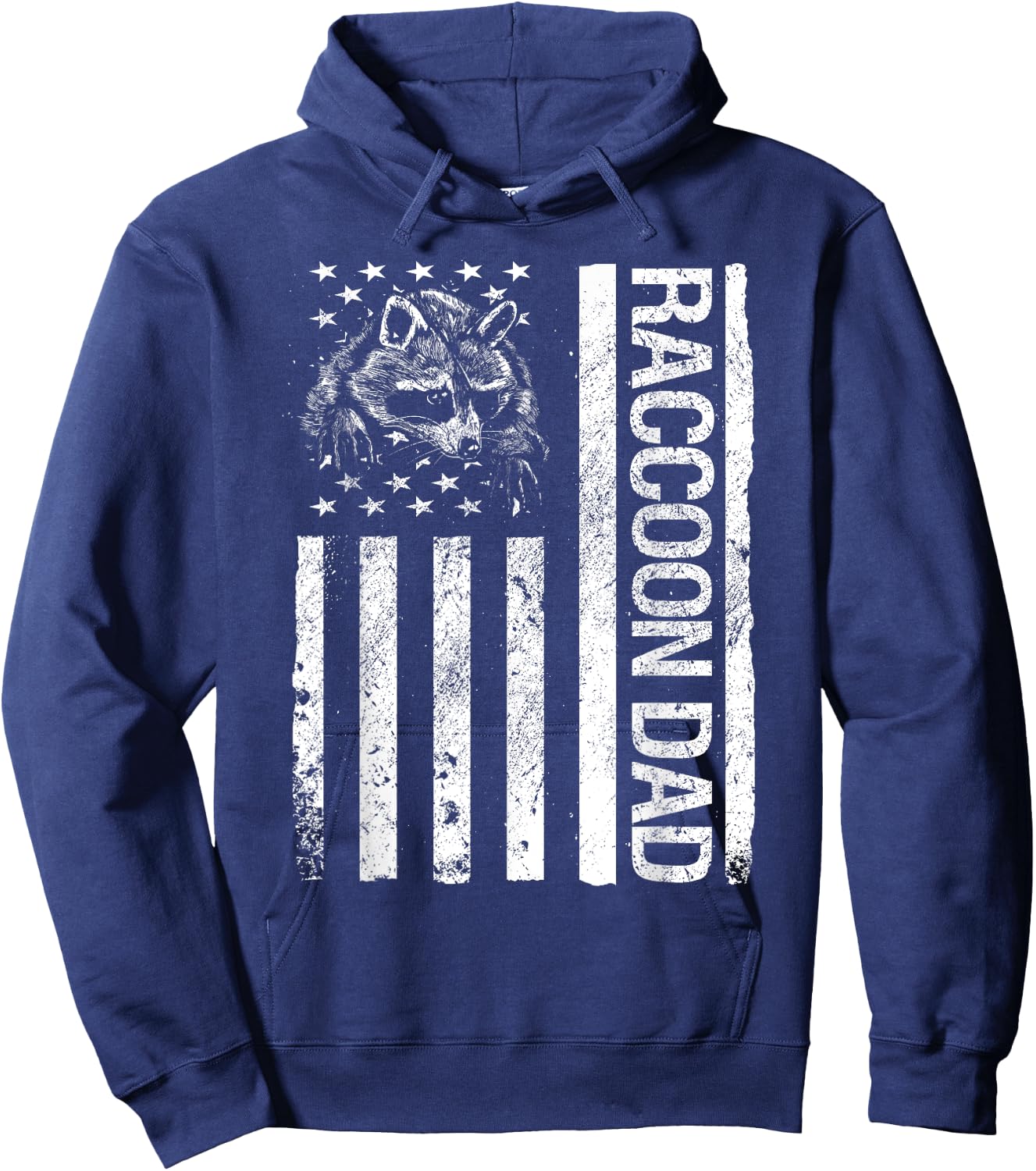 Raccoon Dad American USA Flag Funny Pet Raccoon Lover Hoodie - Hoodie | Navy