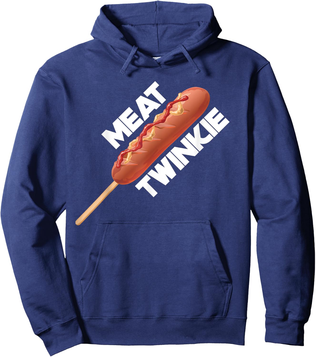 Meat Twinkie Corn Dog for lovers Dogs Foodie Men Sausage Hoodie - Hoodie | Navy