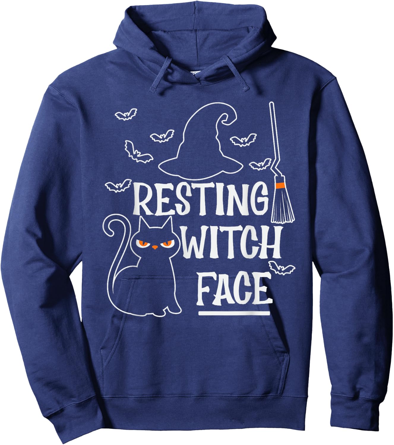 Resting Witch Face Halloween Design Hoodie - Hoodie | Navy