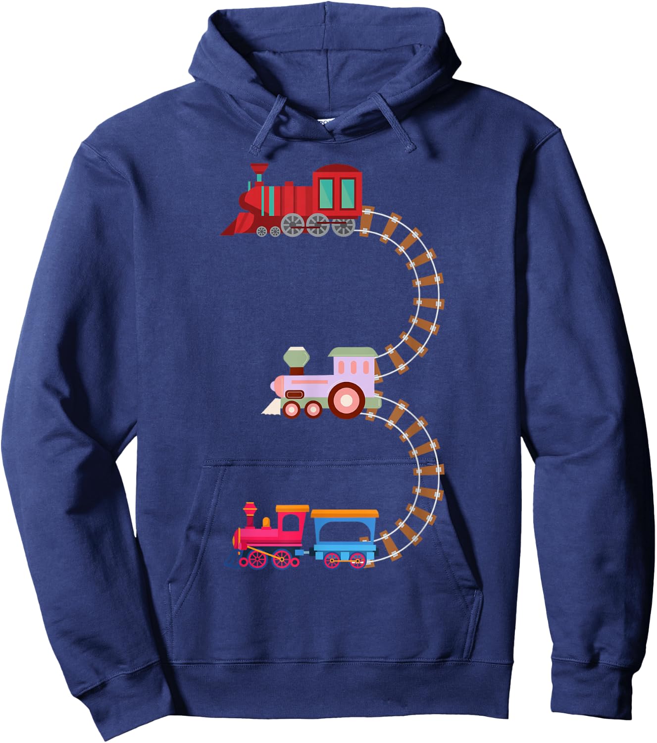 Kids Train 3rd Birthday Fun Train Theme 3rd Birthday Party Hoodie - Hoodie | Navy