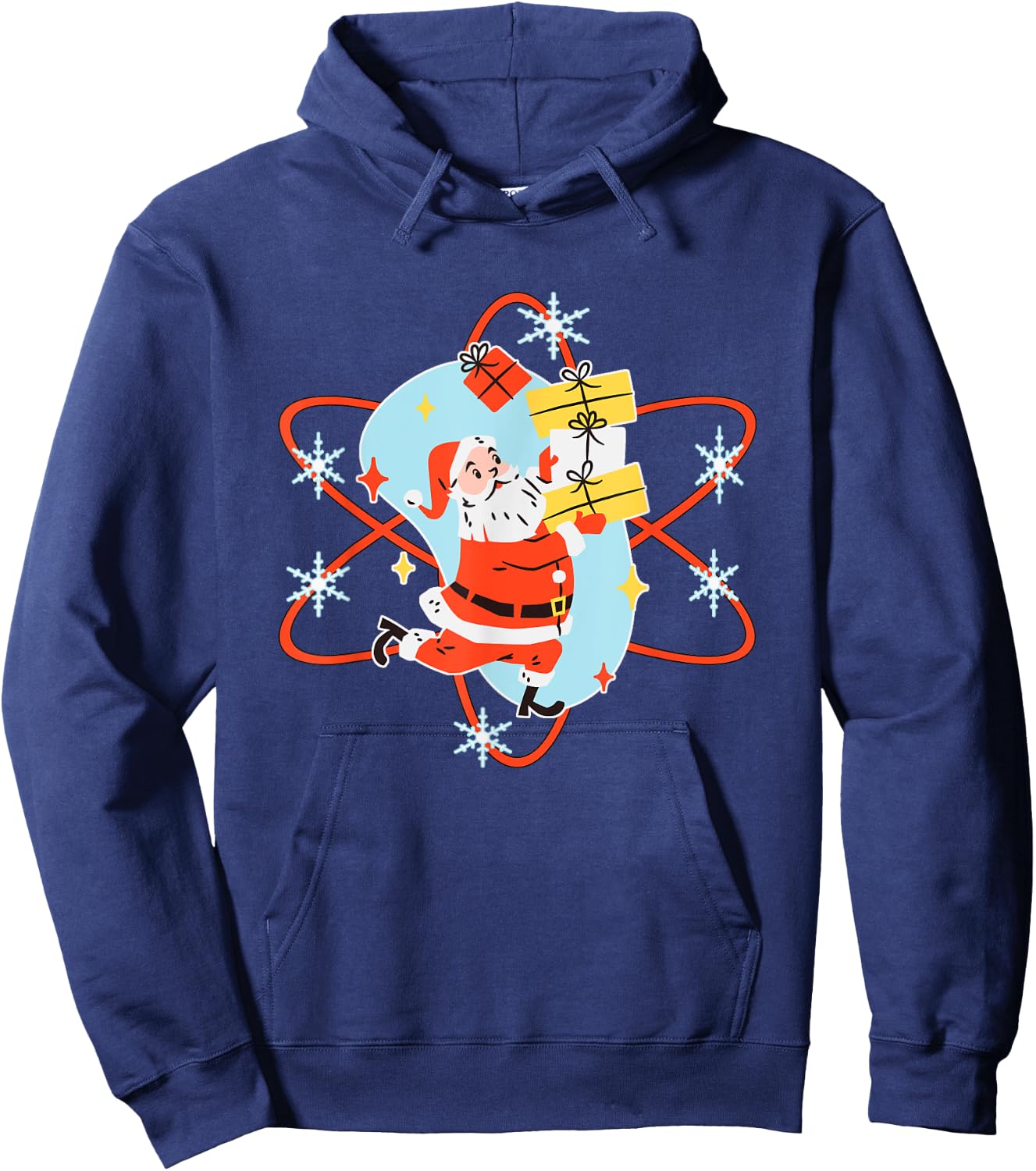 Retro Christmas Mid Century Modern Atomic Santa Claus Hoodie - Hoodie | Navy