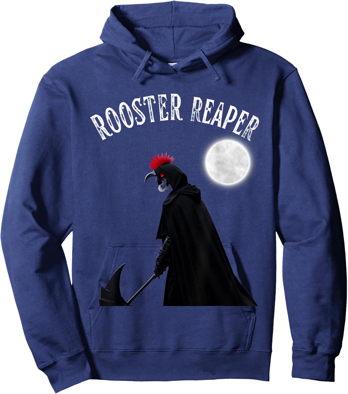 Halloween Scary Chicken Rooster Reaper Goth Farmer Hoodie - Hoodie | Navy
