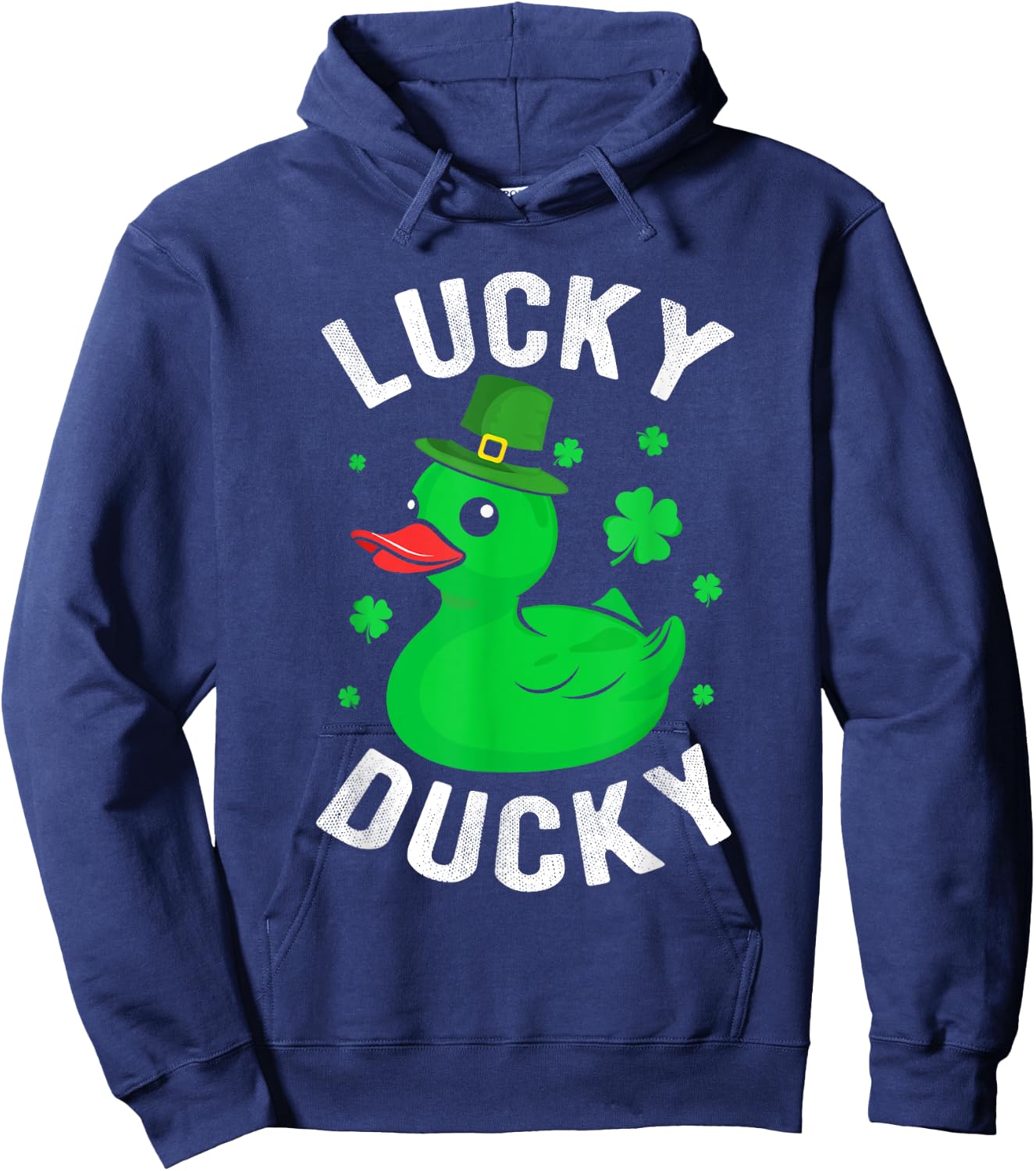 Lucky Ducky Clover St Patrick's Day Beer Ireland Irish Hoodie - Hoodie | Navy