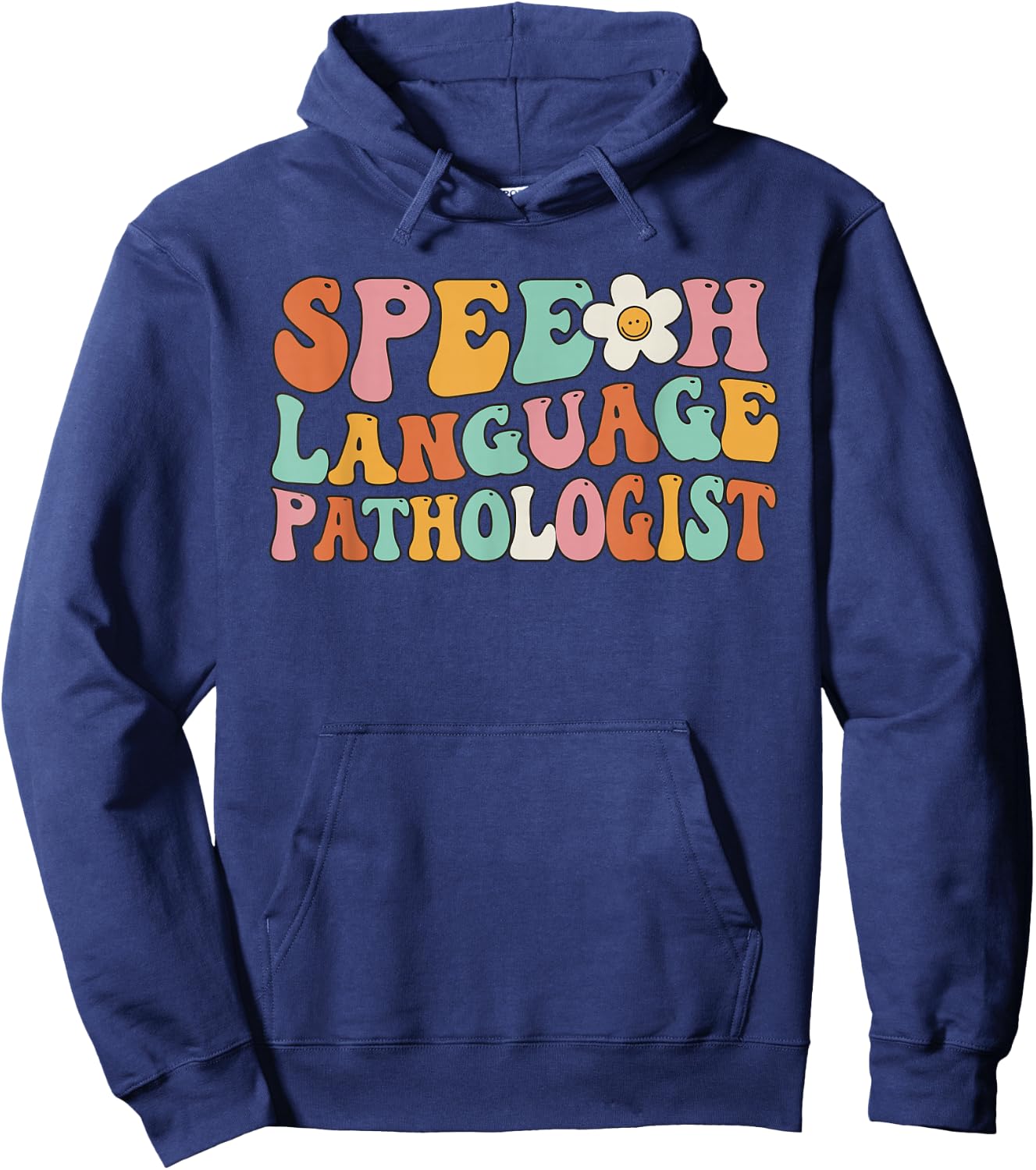 Speech Therapy Retro Groovy Speech Language Pathologist SLP Hoodie - Hoodie | Navy