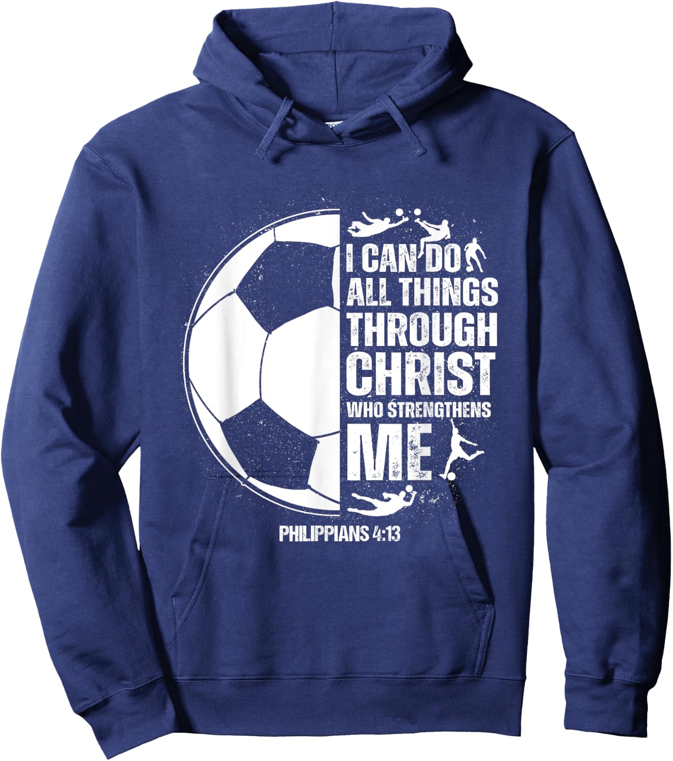 Soccer - Teen Boys Girls Men Women Sayings Christian Hoodie - Hoodie | Navy