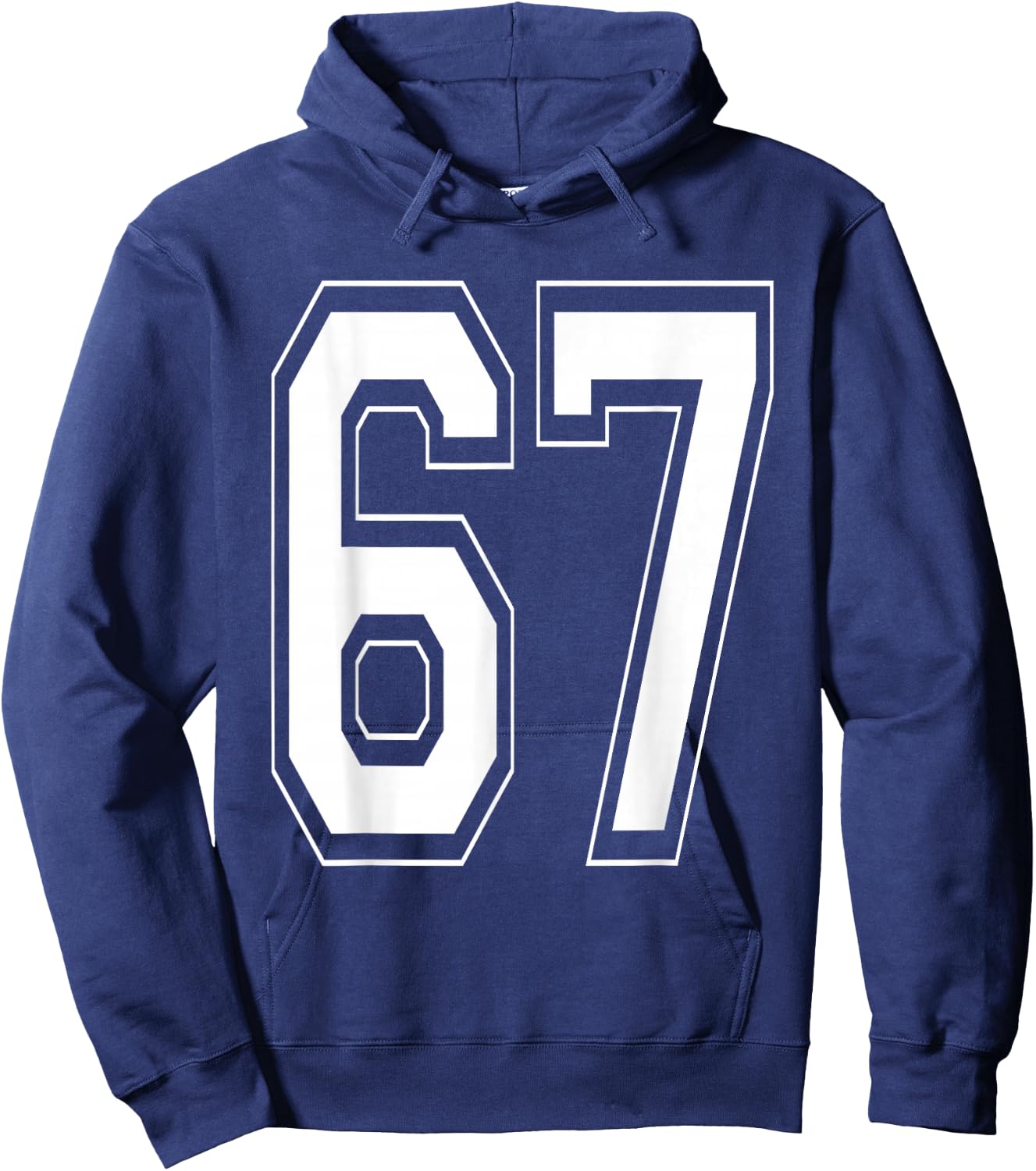 Number 67 Baseball Football Soccer Numbered Jersey Hoodie - Hoodie | Navy