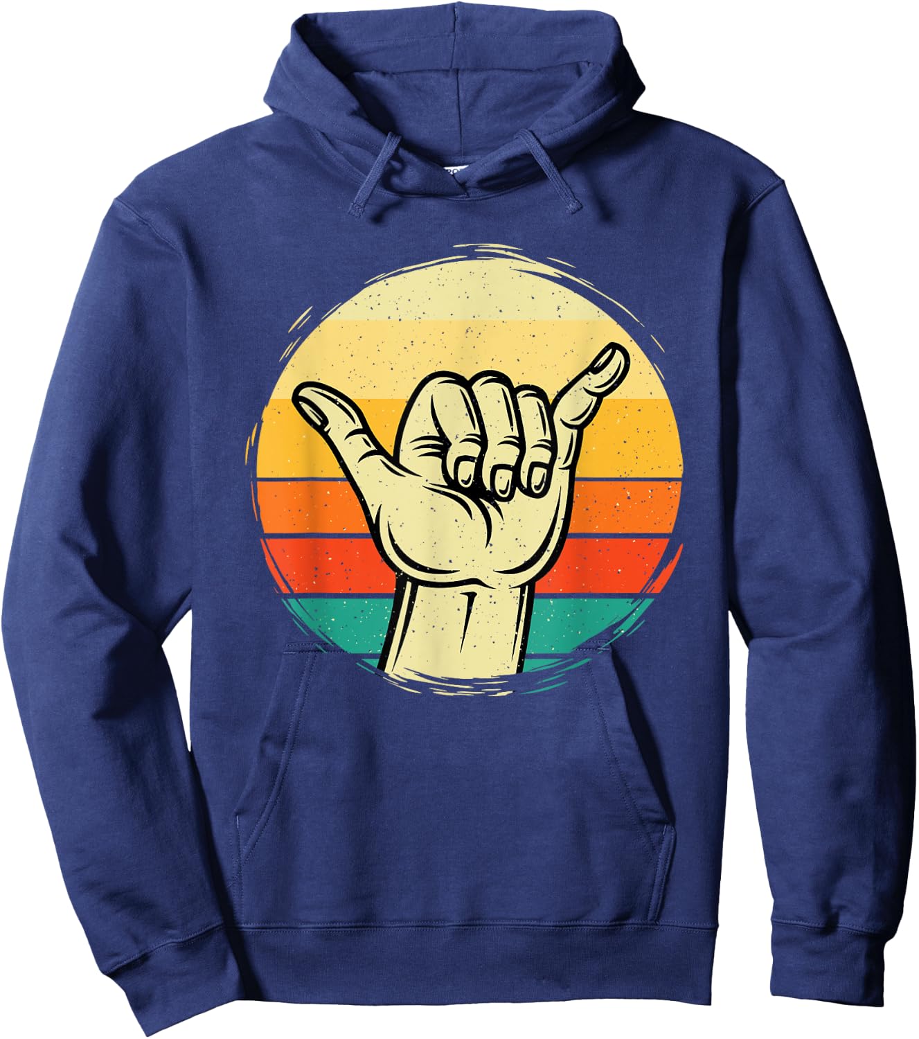 Good Vibe Shaka Hand Sign - Surfing Lover Surfboard Surfers Hoodie - Hoodie | Navy