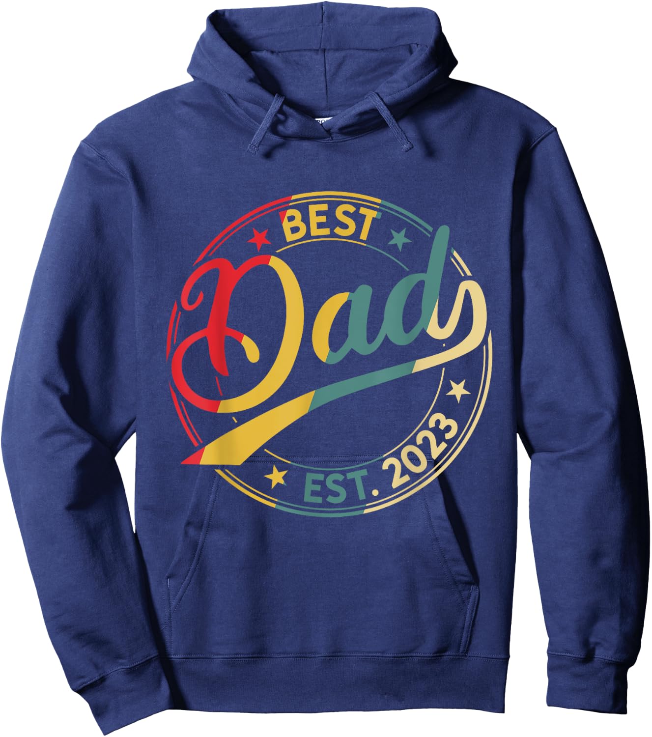 Men's Best Dad Est. 2023 Father since 2023 Retro Father 2023 Hoodie - Hoodie | Navy