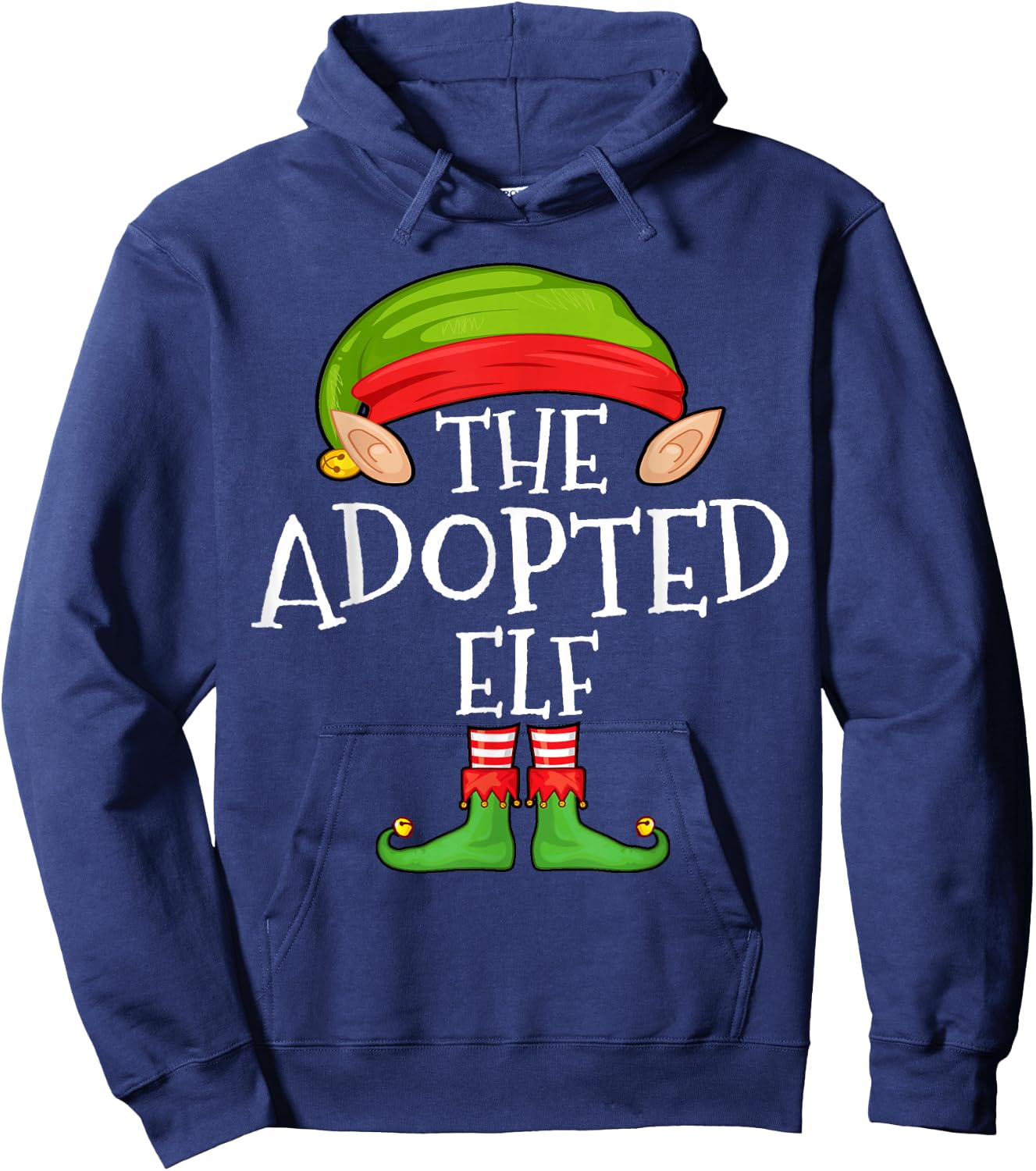 Xmas Adopted Elf Matching Shirt, Men Christmas Family Elf Hoodie - Hoodie | Navy
