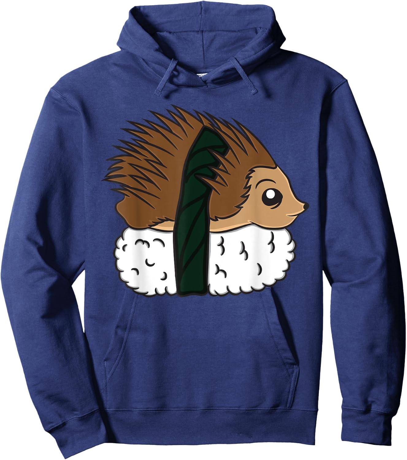 Funny Hedgehog Sushi Japanese Dish Safari Animal Gag Outfit Hoodie - Hoodie | Navy