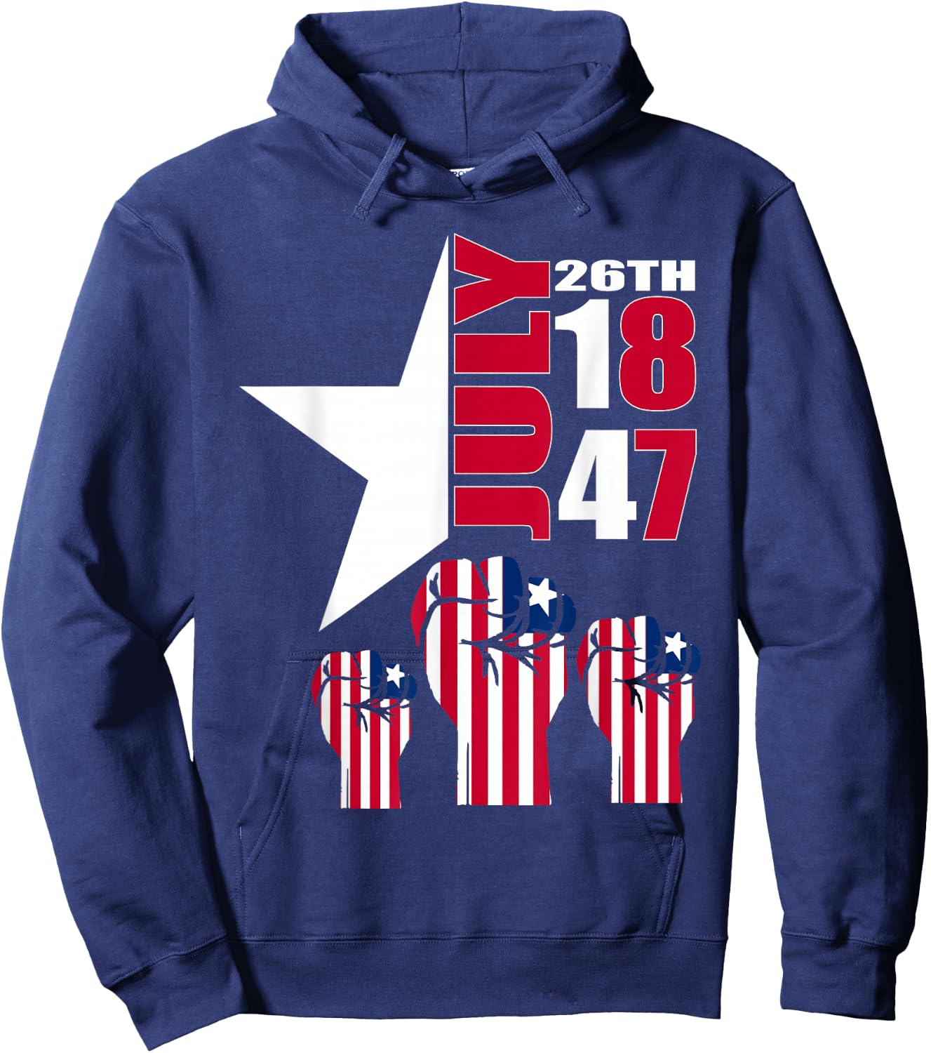 July 26 Liberia Independence Day Love Liberia Flag Fist Hoodie - Hoodie | Navy