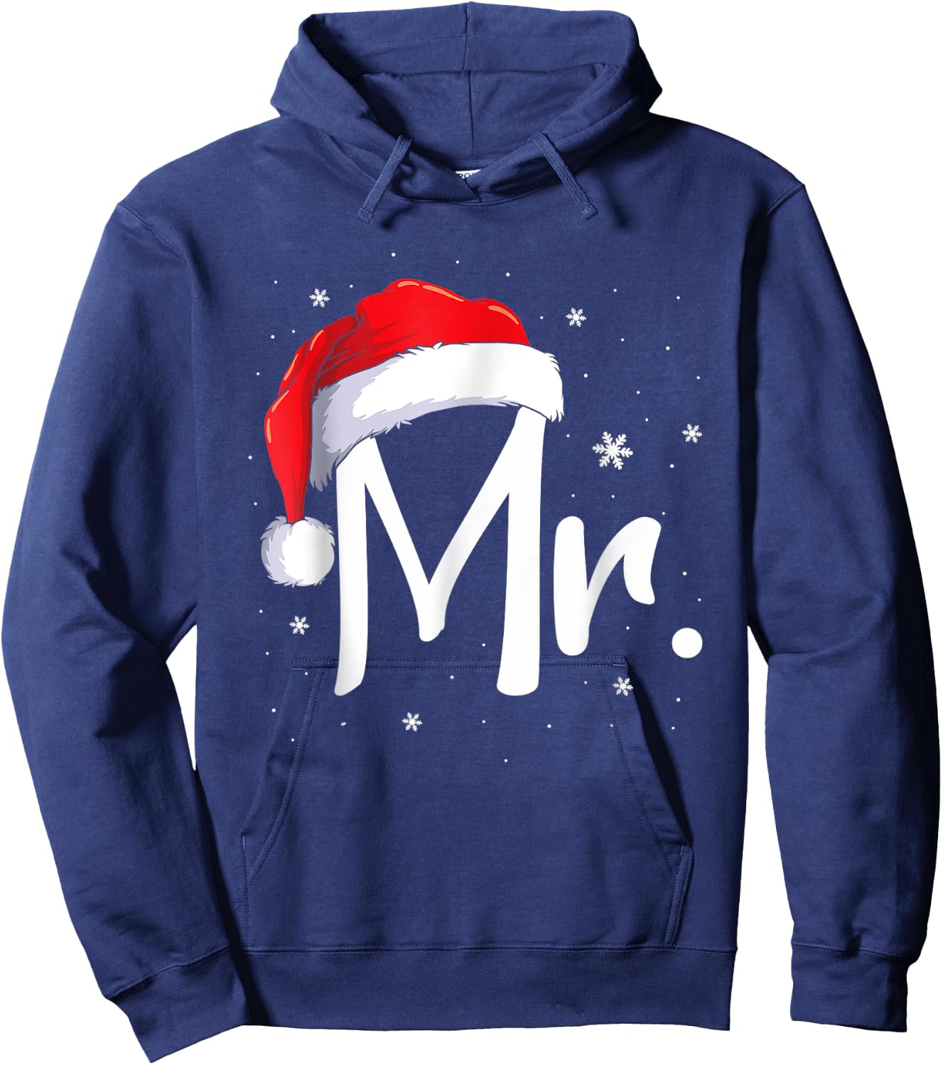 Mr and Mrs Claus Couples Matching Christmas Pajamas Santa Hoodie - Hoodie | Navy