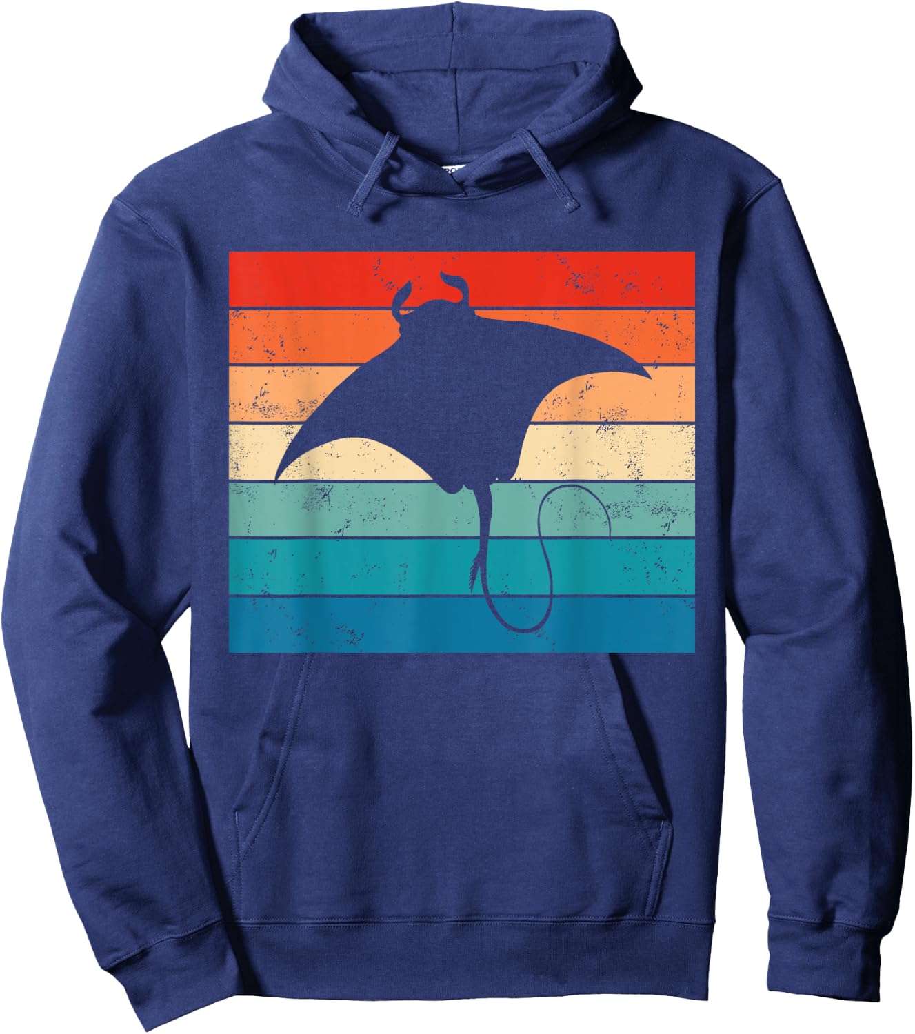 Ocean Animal Scuba Diving Stingray Retro Manta Ray Retro Hoodie - Hoodie | Navy