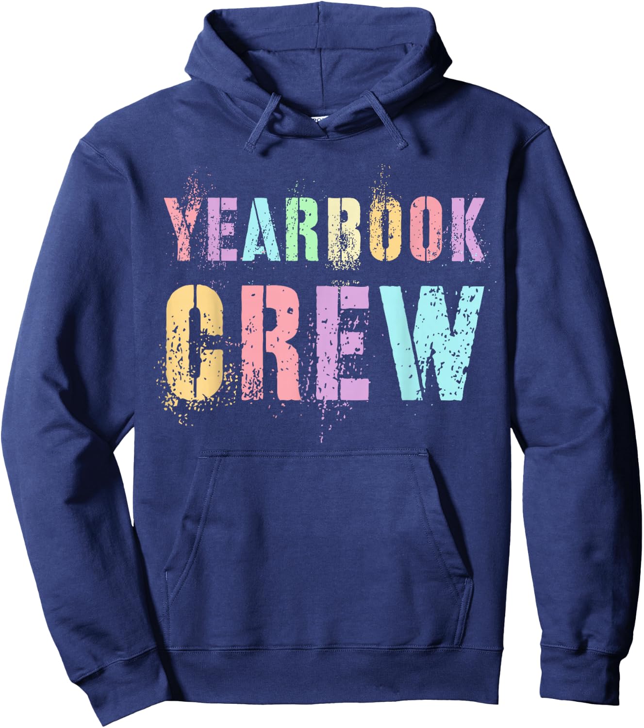 Vintage YEARBOOK CREW Literary Club School Publication Nerd Hoodie - Hoodie | Navy