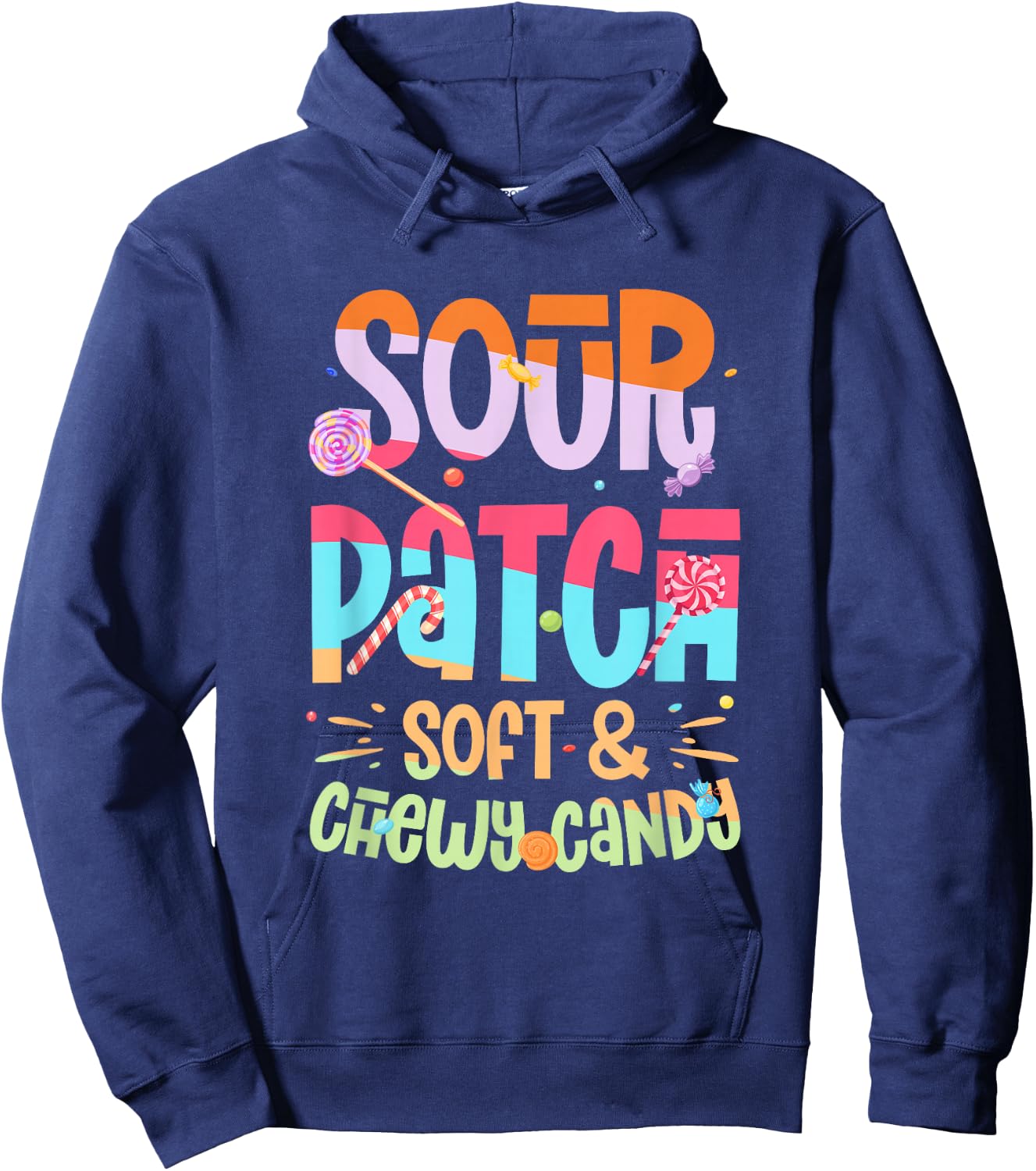 Sour Patch Soft & Chewy Candy Funny Patch Candy Patches Hoodie - Hoodie | Navy