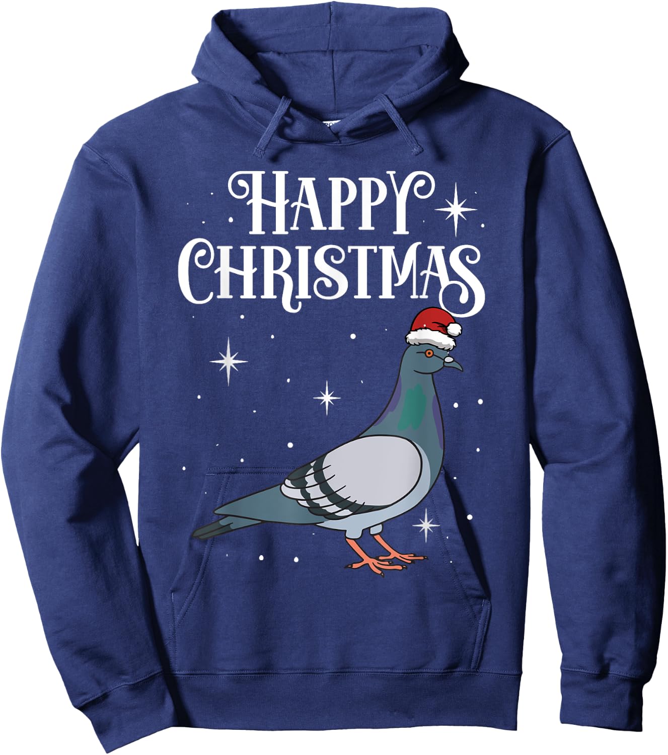 Happy Christmas Santa Hat Pigeon Breeders Birding Hoodie - Hoodie | Navy