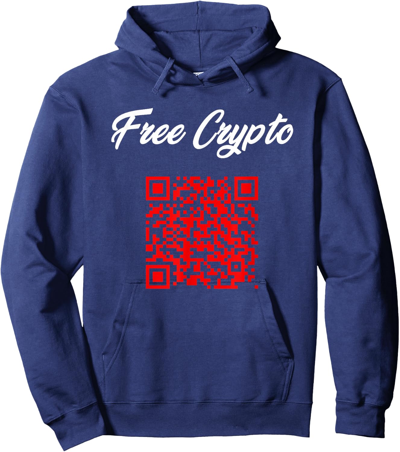 Free Crypto (Rick Roll) | Funny Novelty Cool Dank Viral Meme Hoodie - Hoodie | Navy