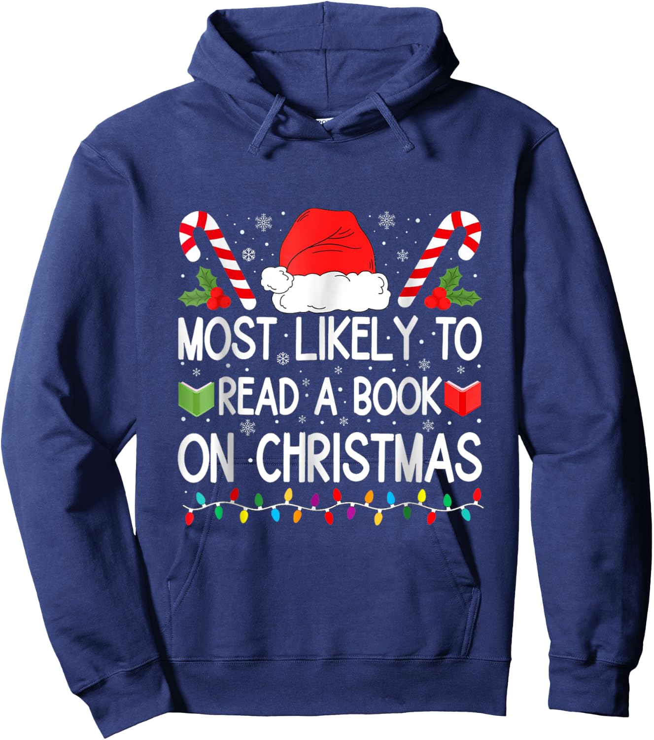 Most Likely To Read A Book On Christmas Matching Family Hoodie - Hoodie | Navy