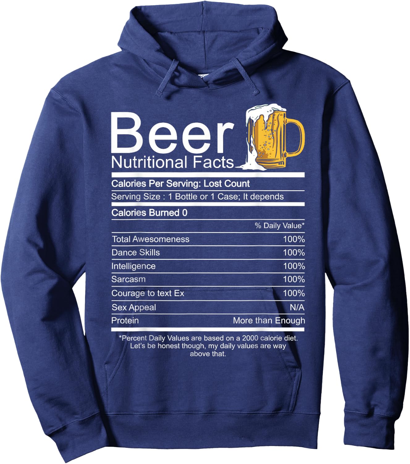 Beer Nutritional Facts Hoodie - Hoodie | Navy