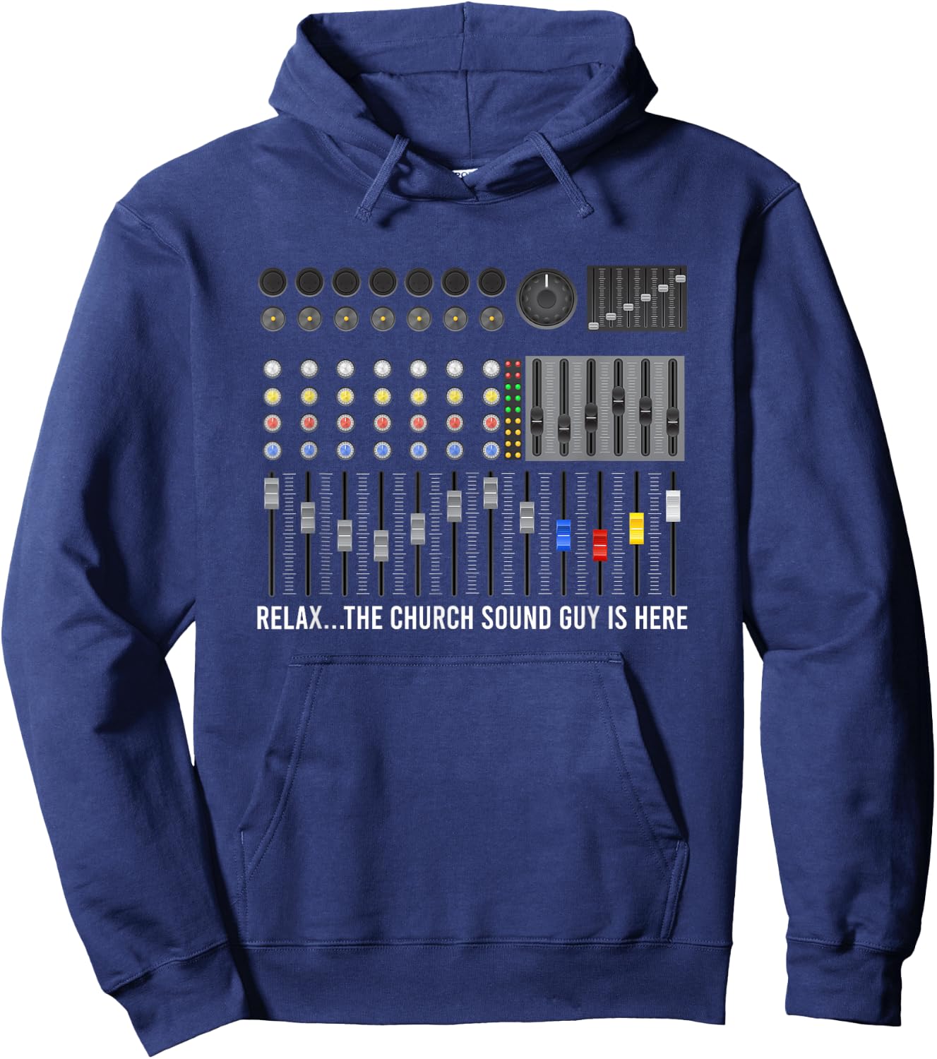 Church Sound Guy Is Here Church Sound Technician Hoodie - Hoodie | Navy