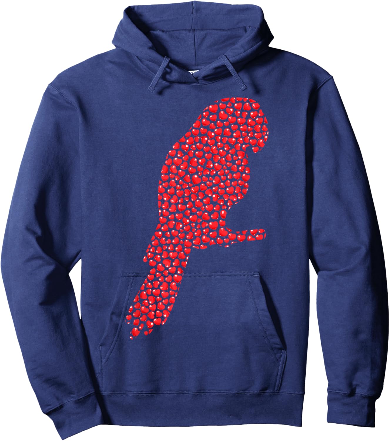 Parrot Bird Lover Heart Shape Parrot Valentine's Day Hoodie - Hoodie | Navy