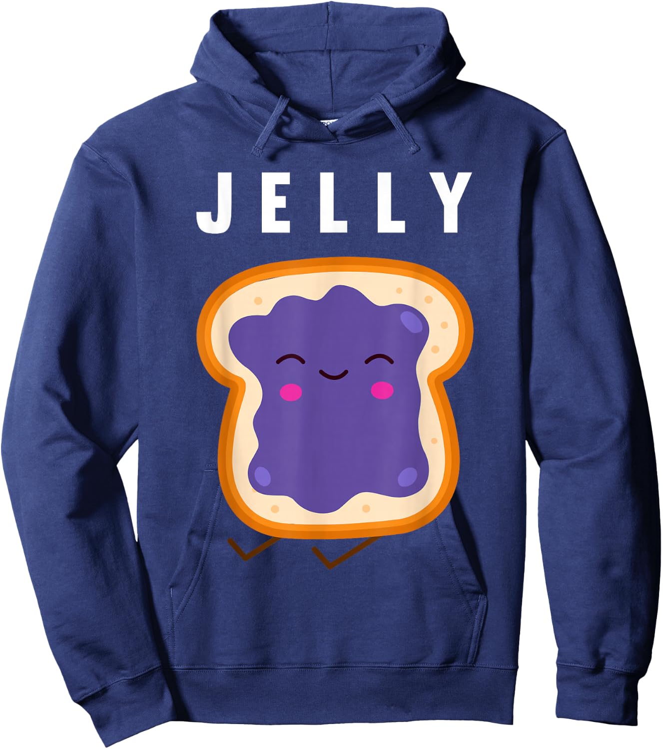 Peanut Butter and Jelly Best Friend Matching Small Hoodie - Hoodie | Navy