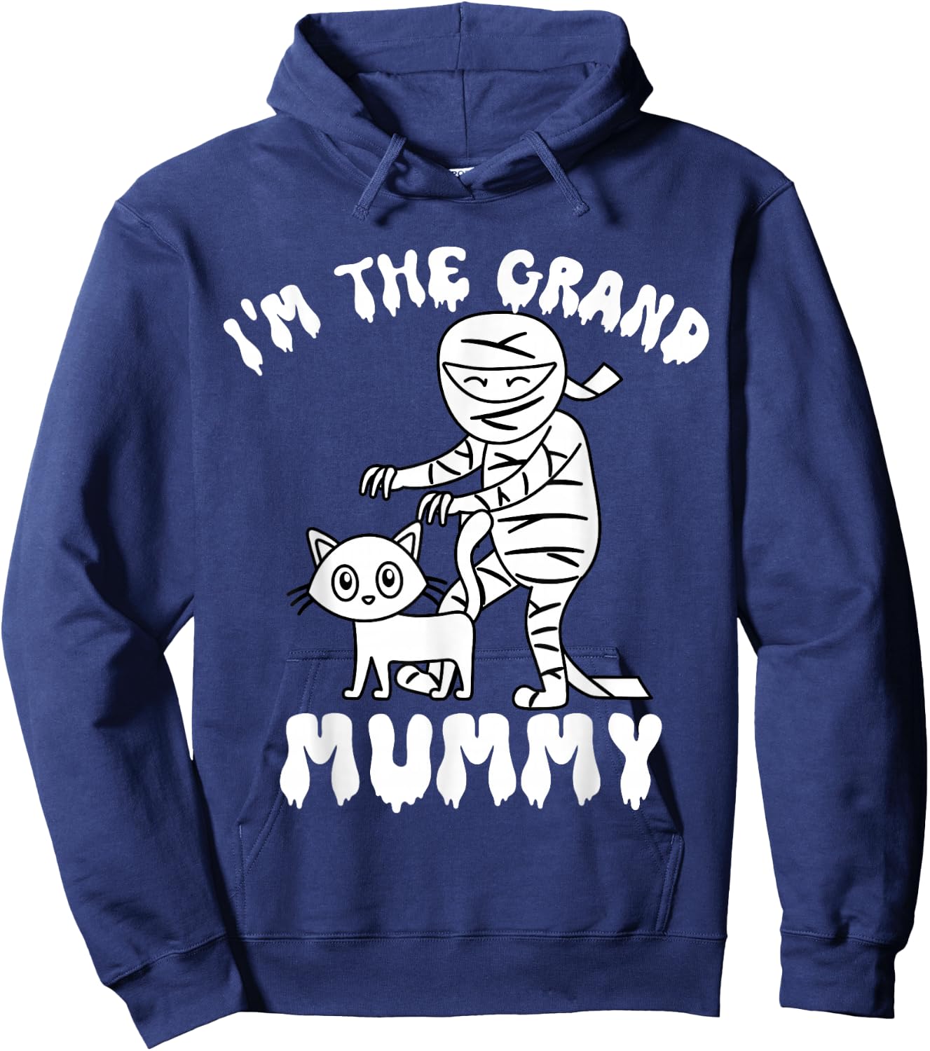I'm The Grand Mummy Funny Grandma Halloween Costume Retro Hoodie - Hoodie | Navy