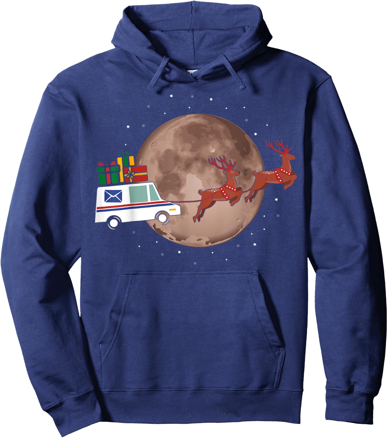 Mail Truck to the Moon Postal Workers Christmas Funny Hoodie - Hoodie | Navy