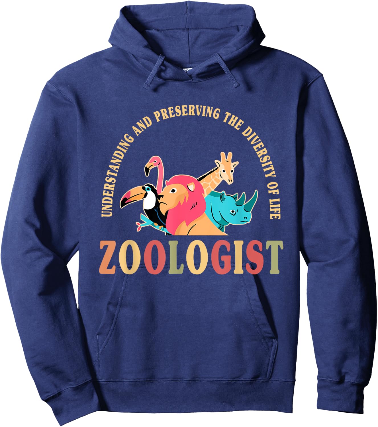 Cute Zoologist Motto Apparel Wildlife Conservation Lover Hoodie - Hoodie | Navy