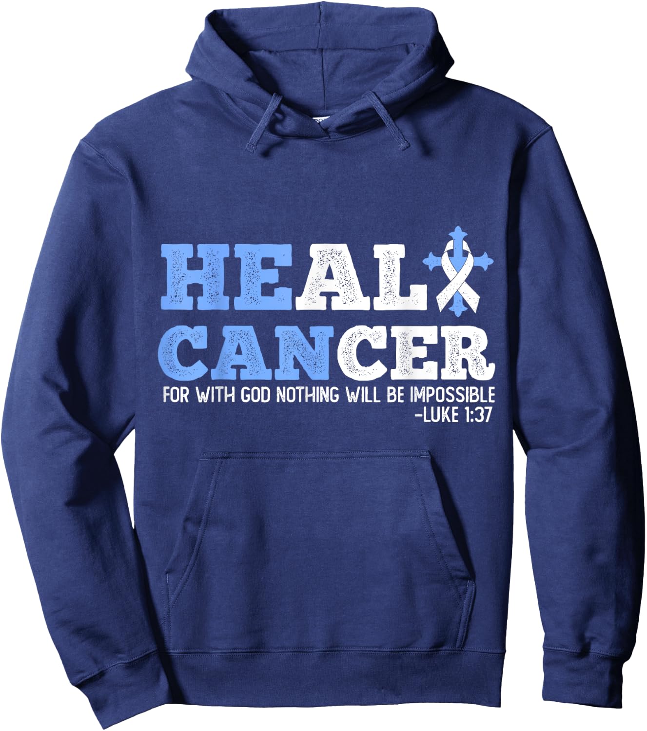 He Can Heal Cancer Lung Cancer Awareness Christian Religious Hoodie - Hoodie | Navy