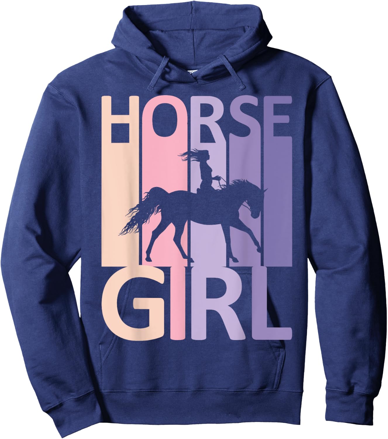 Horse Girl Country Woman Girl HorseBack Rider Equestrian Hoodie - Hoodie | Navy
