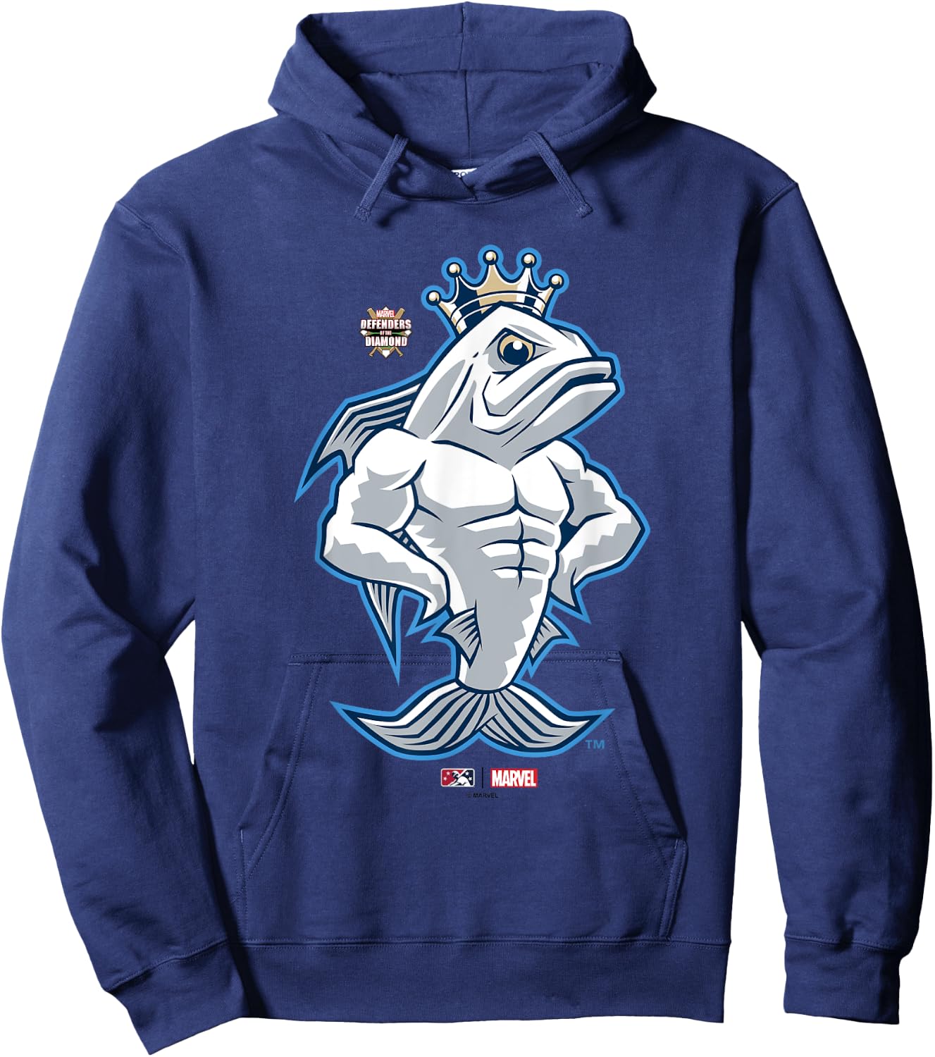 Marvel x MiLB Tampa Tarpons King Fish Mascot Portrait Hoodie - Hoodie | Navy
