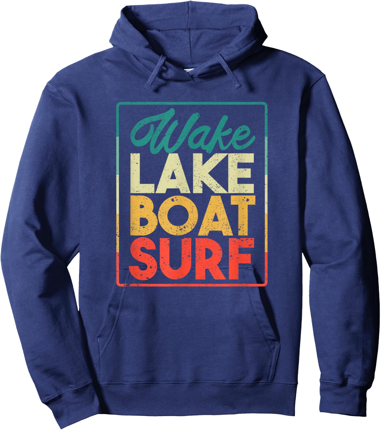 Wake Lake Boat Surf Funny Wakesurf Board Surfing Surfer Hoodie - Hoodie | Navy